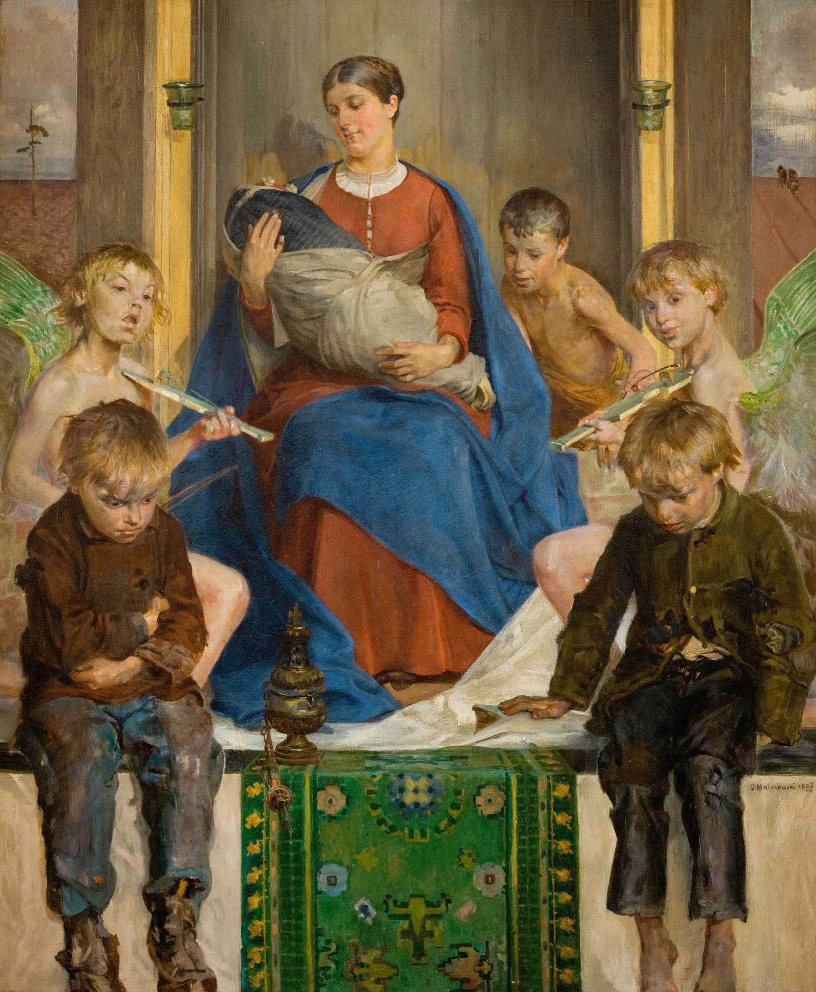 Madonna And Children 2 Wall Art by Jacek Malczewski - Canvas Print