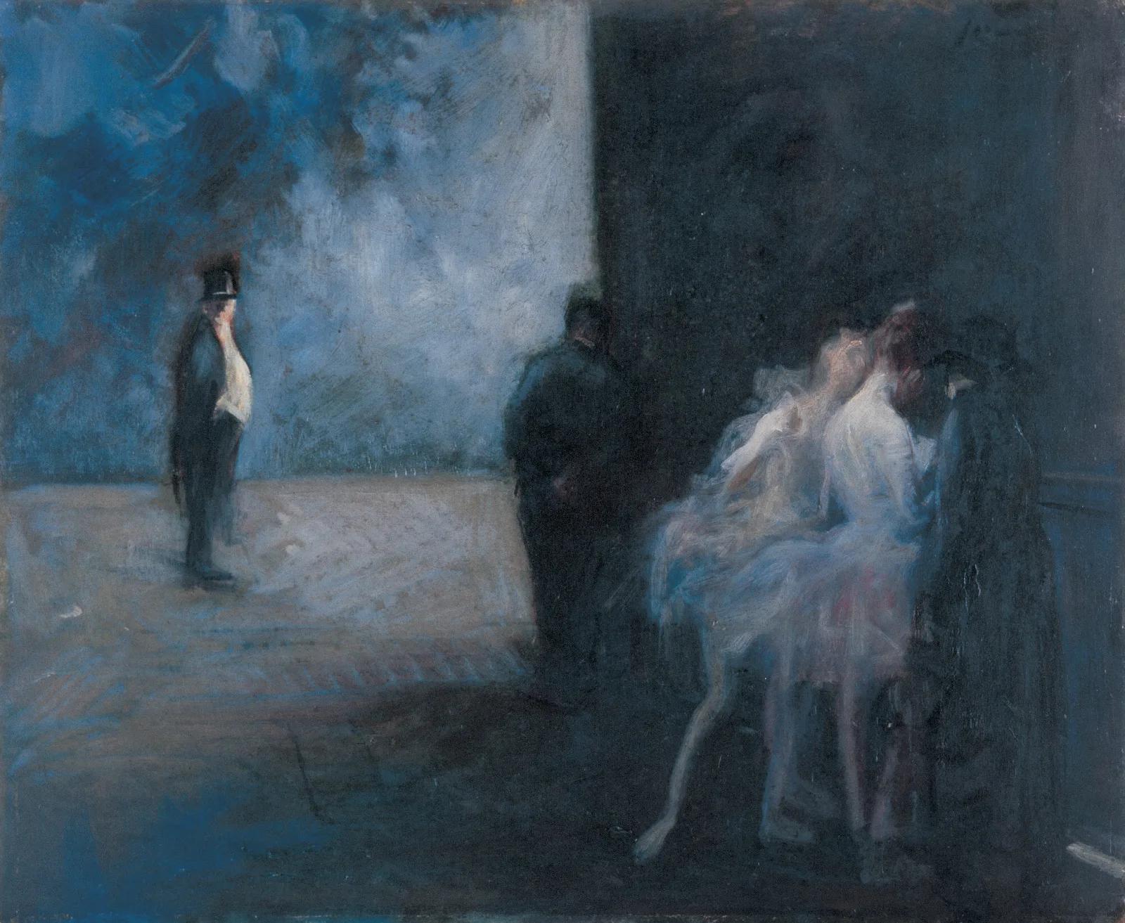 Backstage?symphony In Blue Wall Art by Jean-Louis Forain - Canvas Print