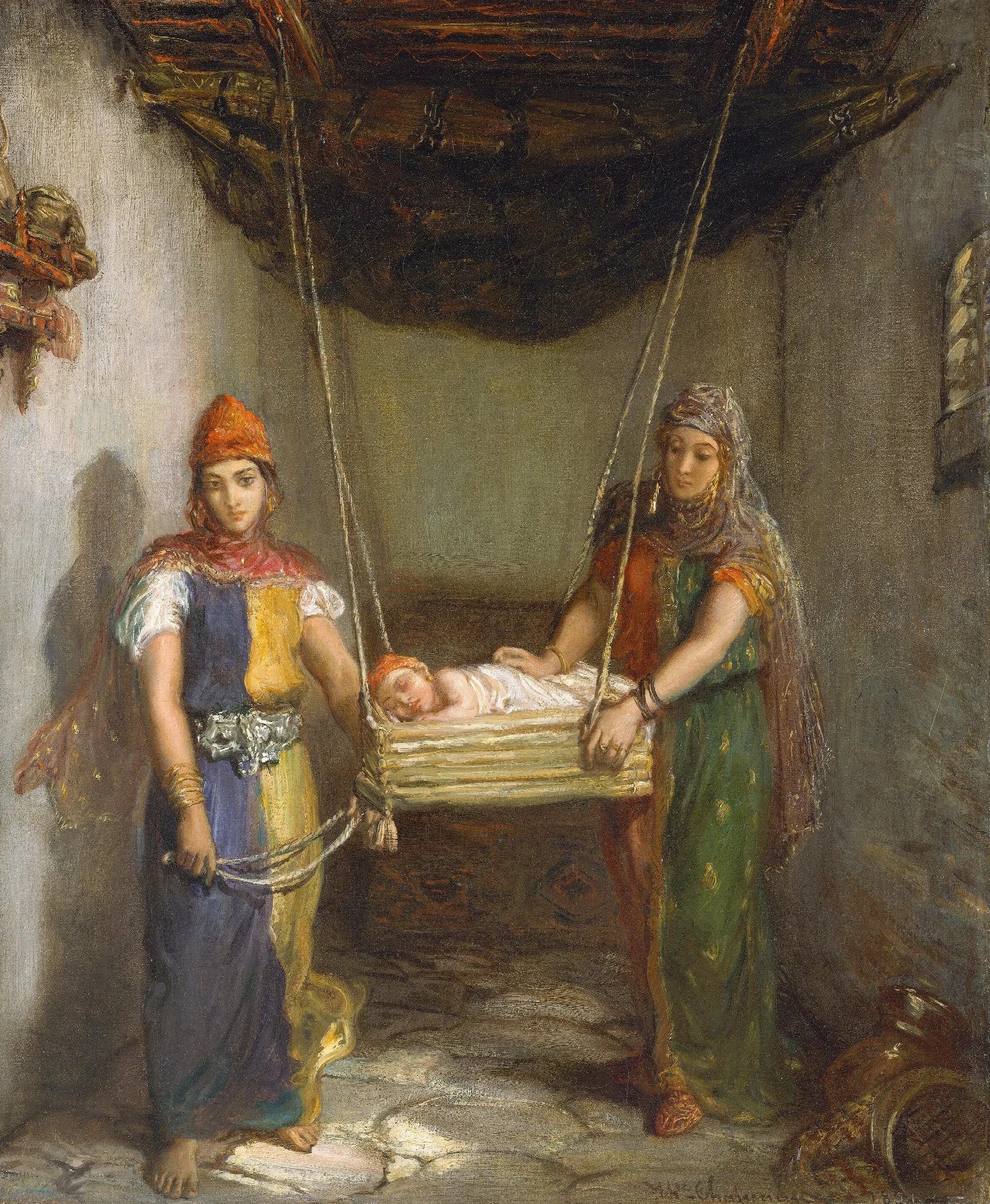 Scene In The Jewish Quarter Of Constantine Wall Art by Théodore Chassériau - Canvas Print