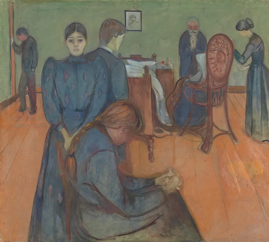 Death In The Sickroom Wall Art by Edvard Munch - Canvas Print