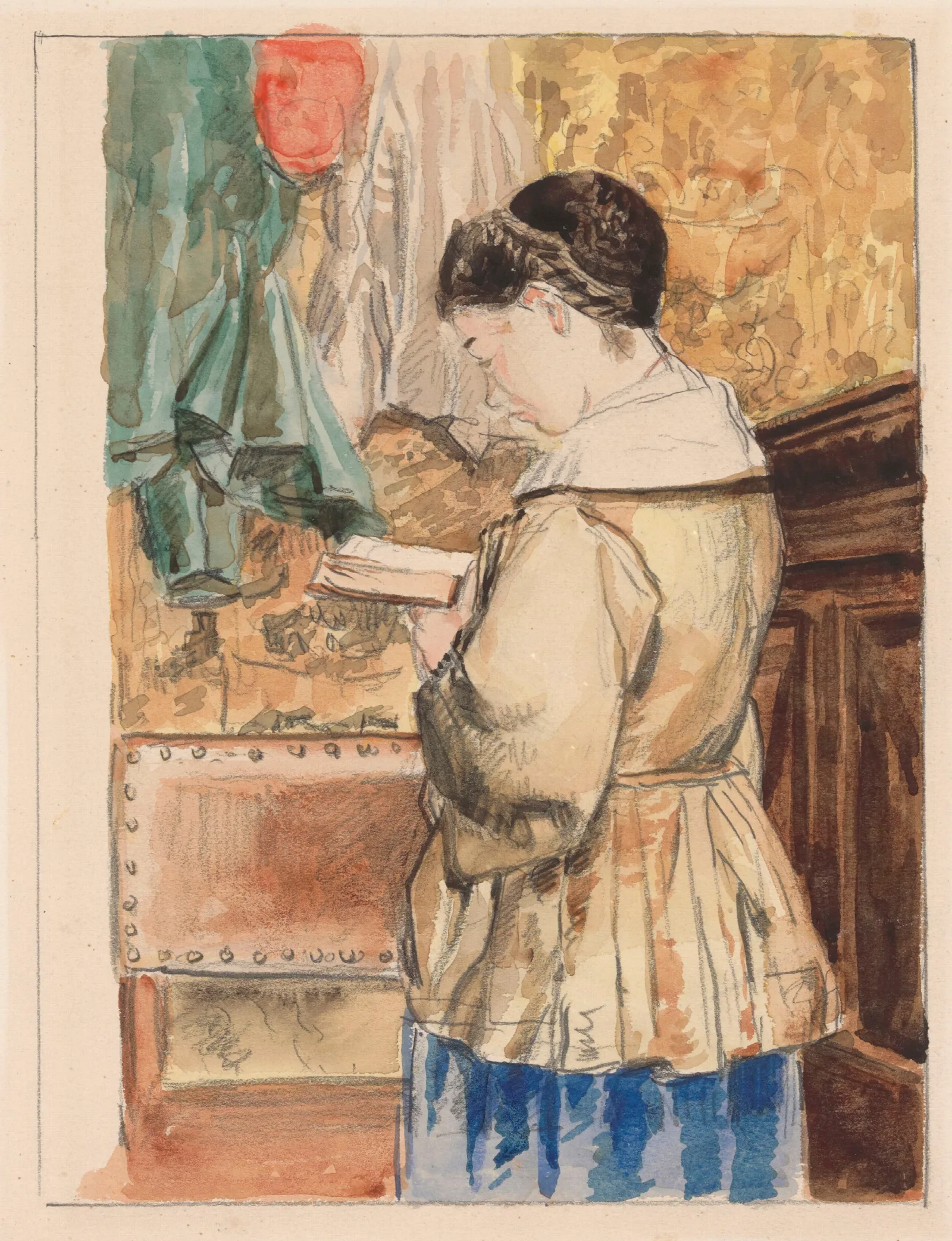 Woman Reading 13 Wall Art by Henri de Braekeleer - Canvas Print