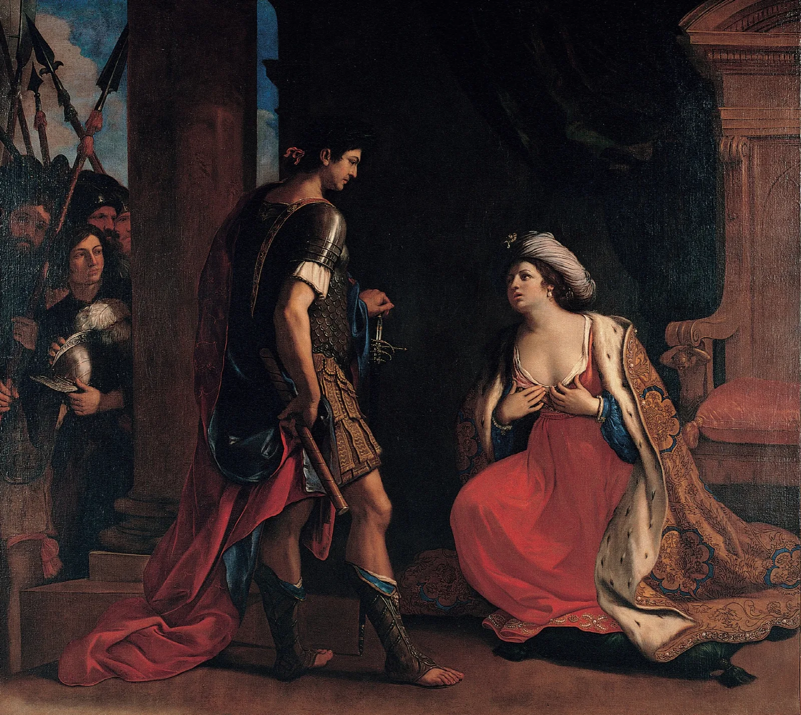 Cleopatra And Octavian Wall Art by Guercino - Canvas Print