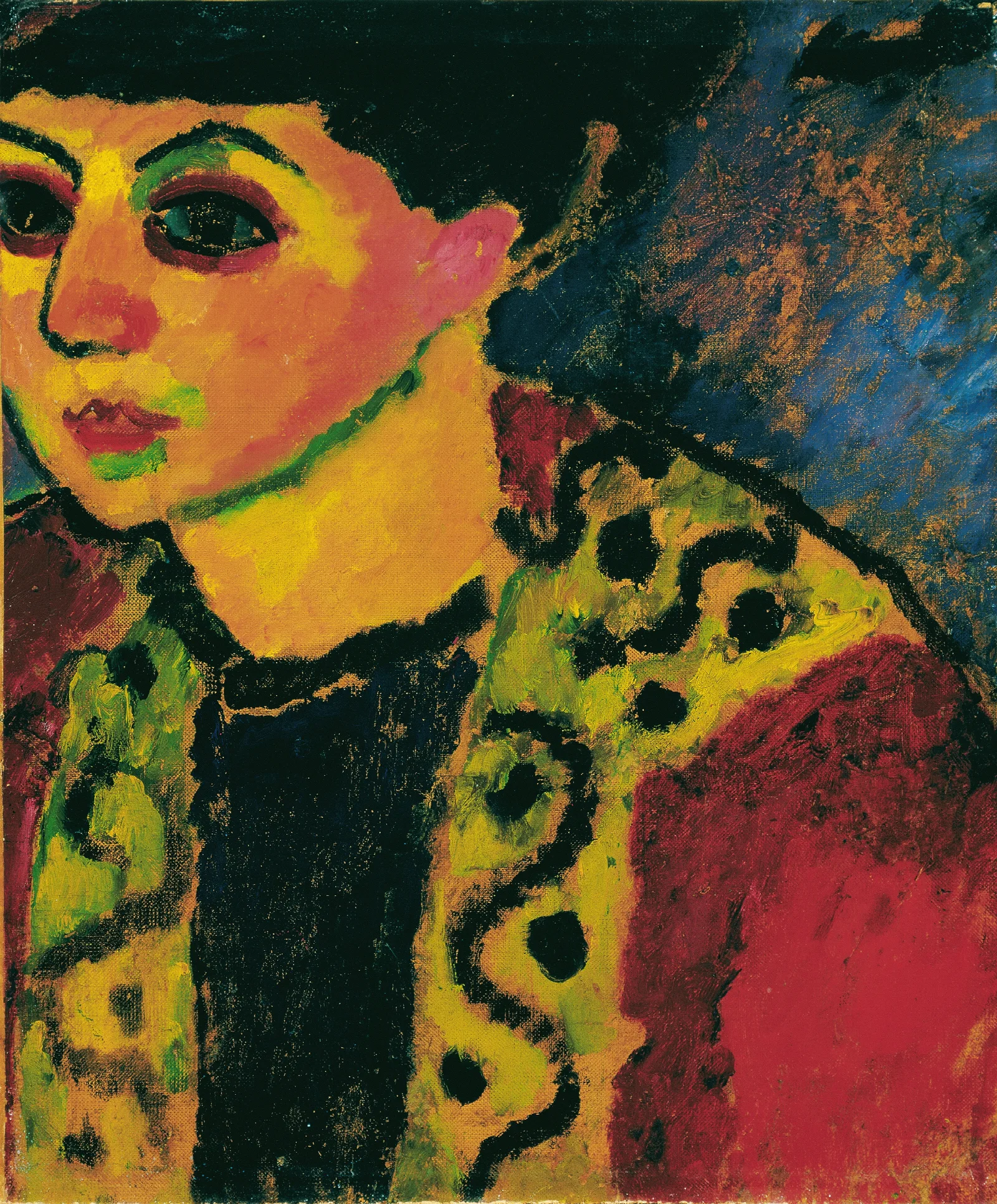 Dame Vor Blauem Grund Wall Art by Alexej von Jawlensky - Canvas Print