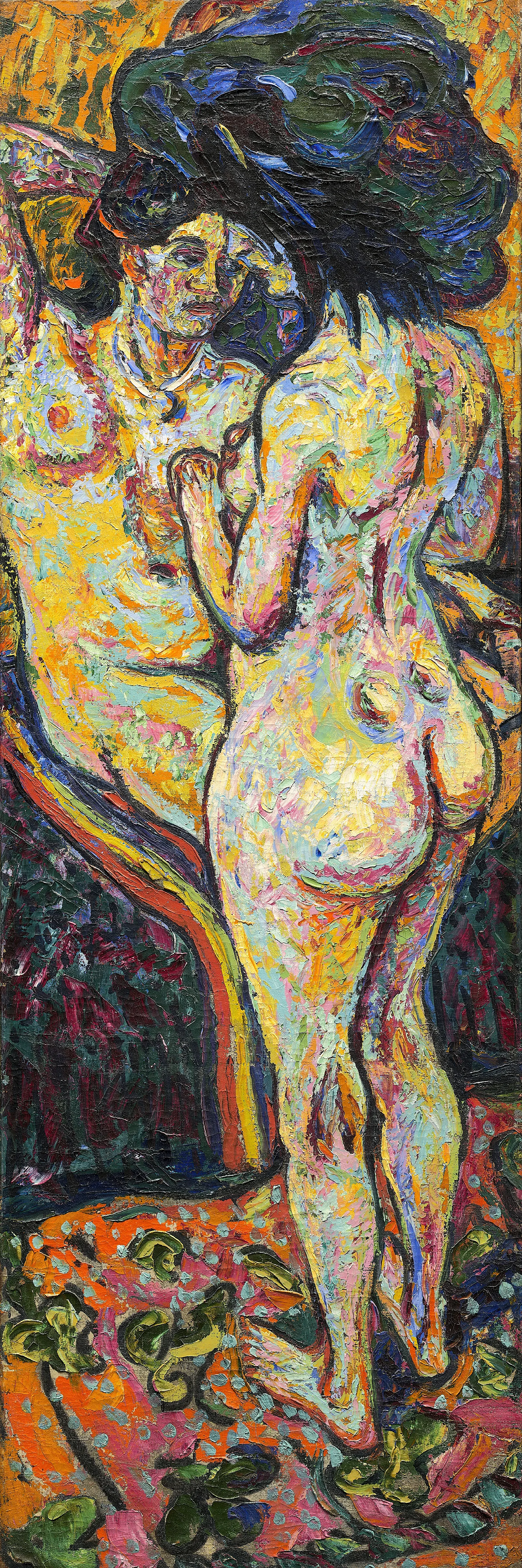 Two Nudes Obverse Wall Art by Ernst Ludwig Kirchner - Canvas Print