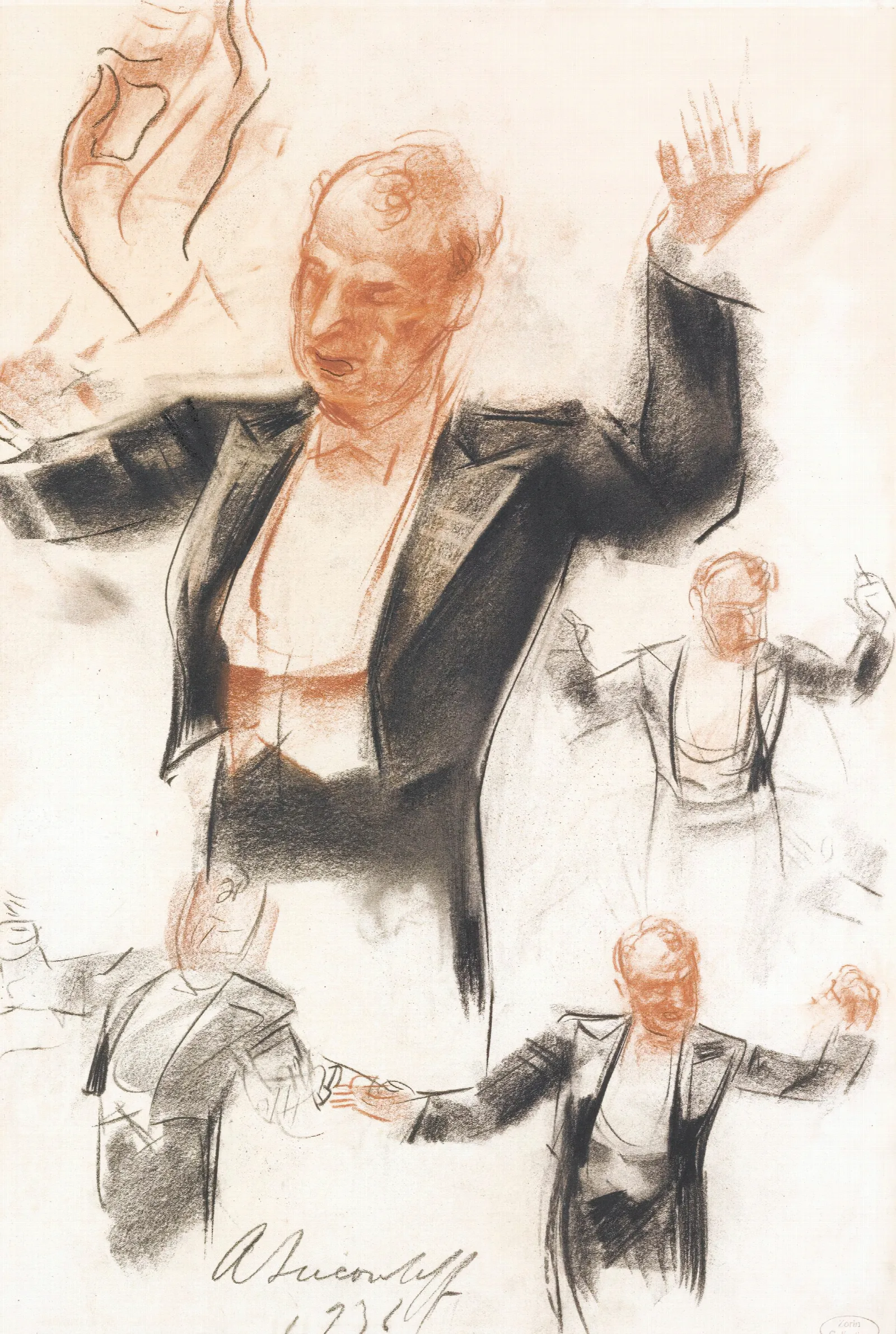 Sergei Kusevitsky Conducting The Boston Symphony Orchestra Wall Art by Alexandre Jacovleff - Canvas Print