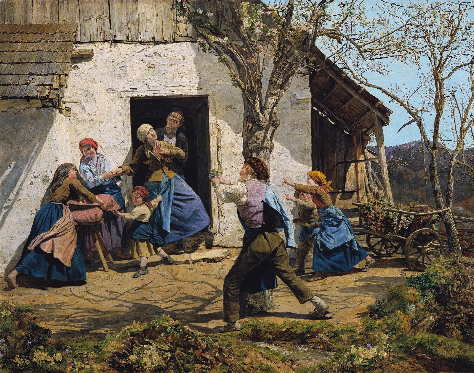 Die Wiedergenesene Wall Art by Ferdinand Georg Waldmüller - Canvas Print