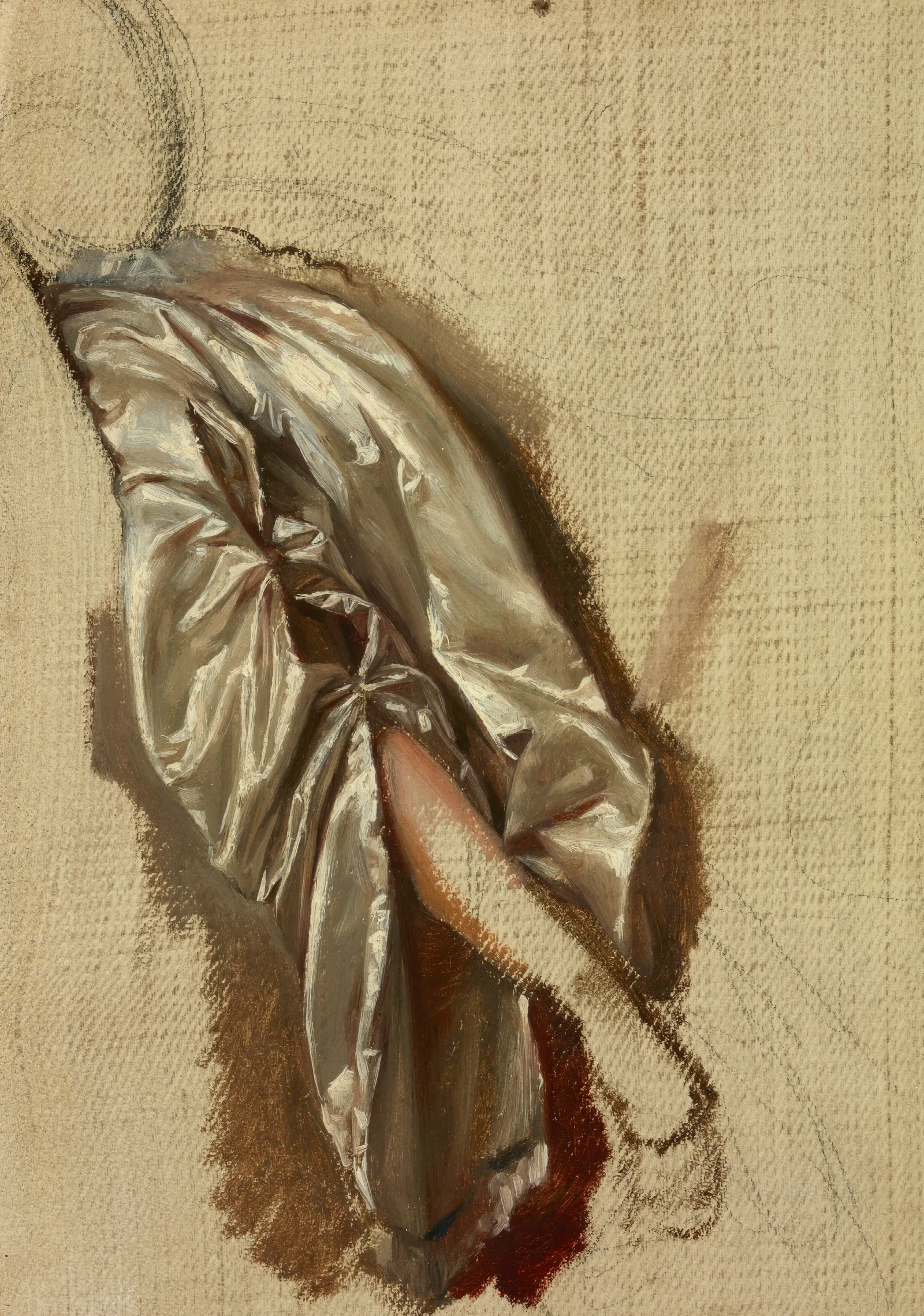 Study Of Quinn Barbaras Arm To The Painting The Death Of Barbara Radziwill Wall Art by Józef Simmler - Canvas Print