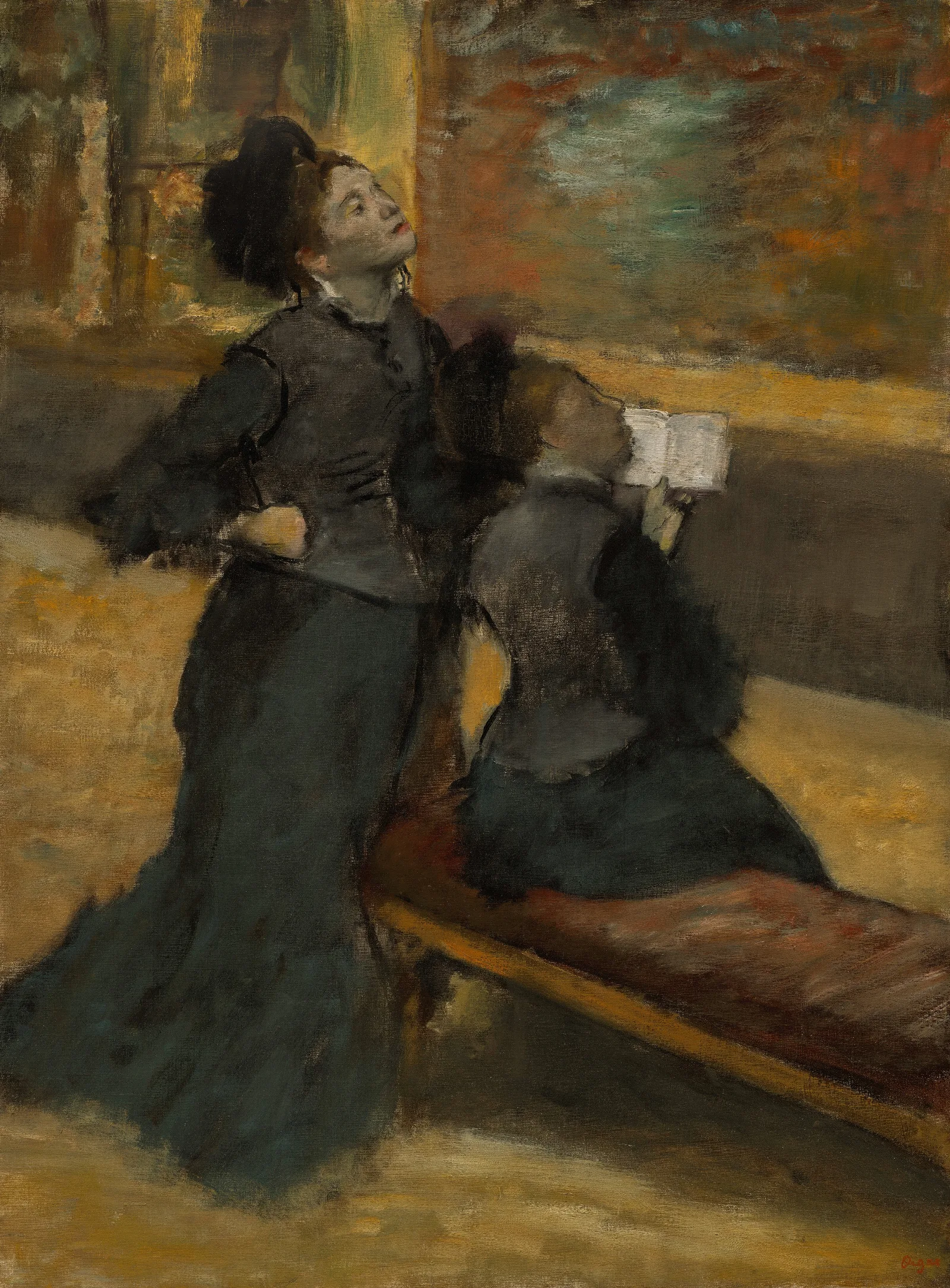 Visit To A Museum Wall Art by Edgar Degas - Canvas Print