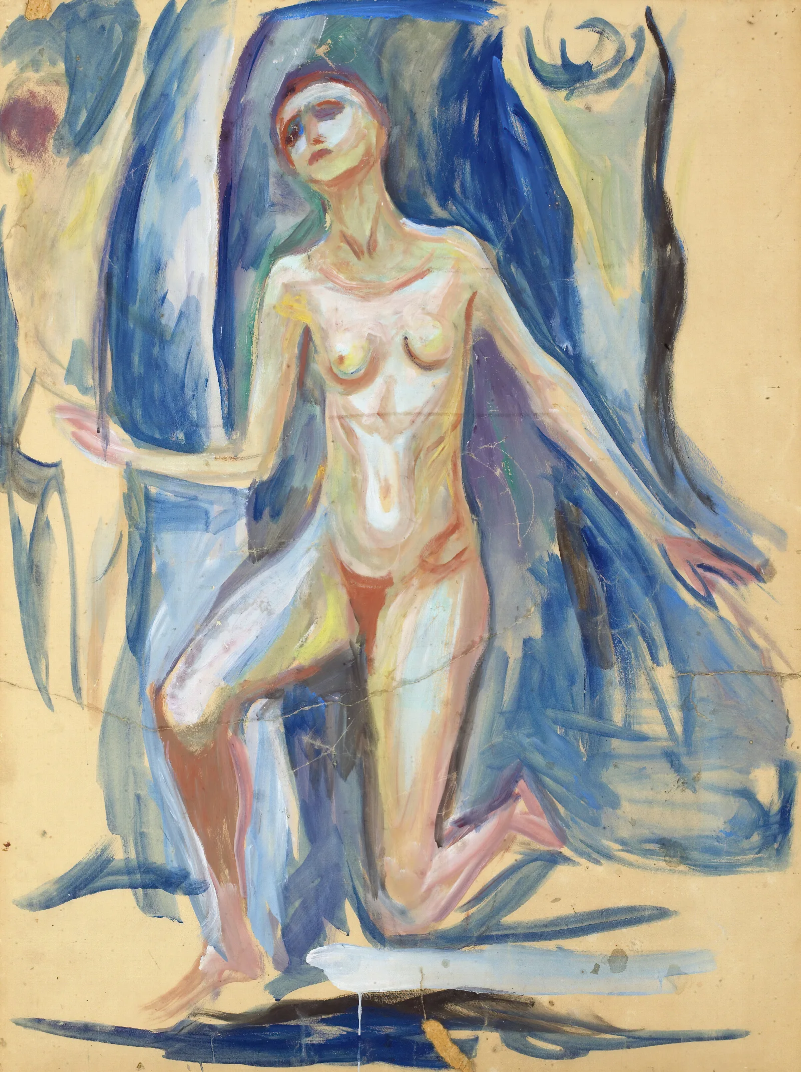 Kneeling Female Figure Wall Art by Edvard Munch - Canvas Print