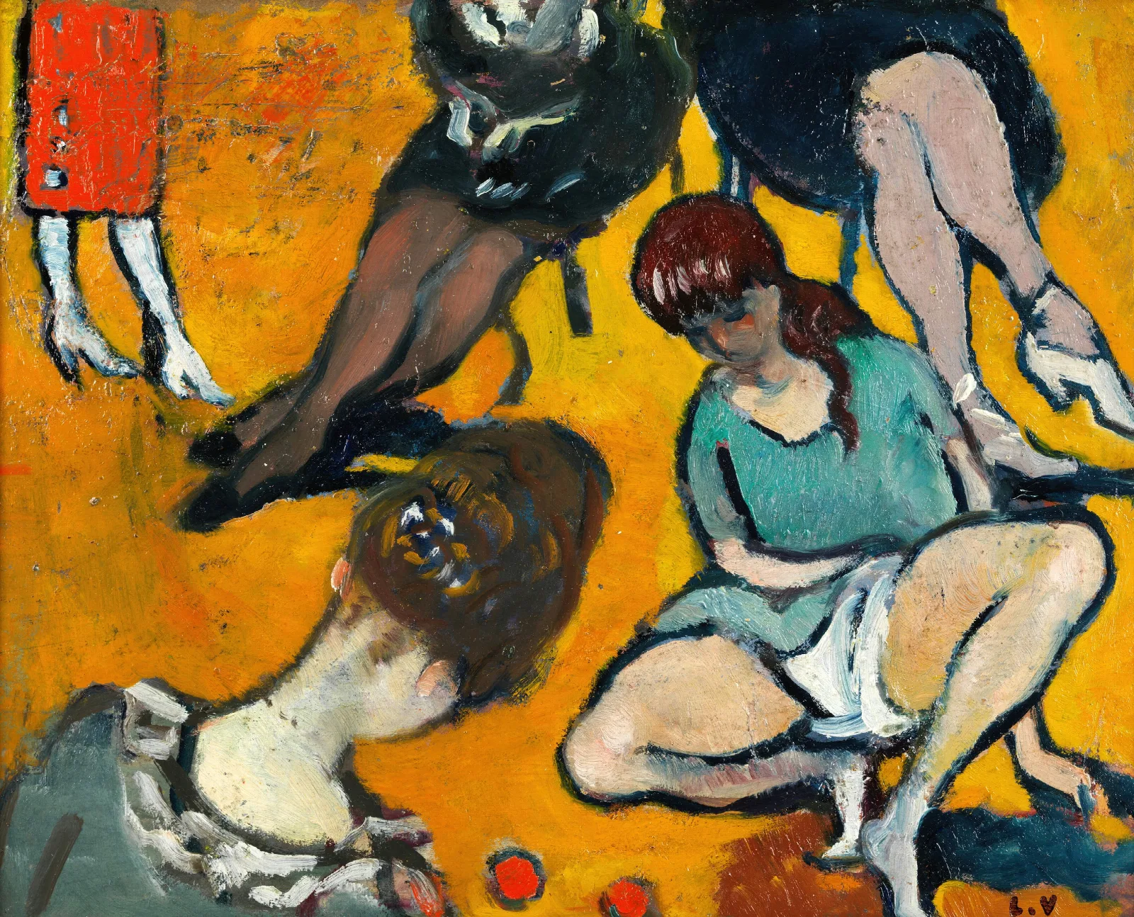 Fillette Jouant Au Bois 2 Wall Art by Louis Valtat - Canvas Print