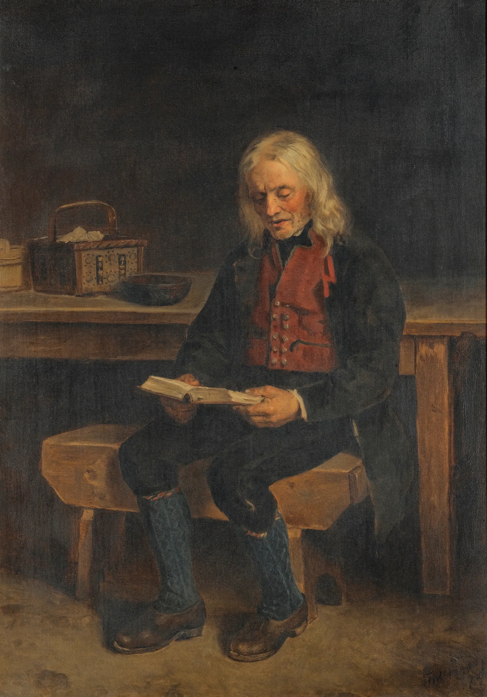 The Reader Jan Tanne Wall Art by Adolph Tidemand - Canvas Print
