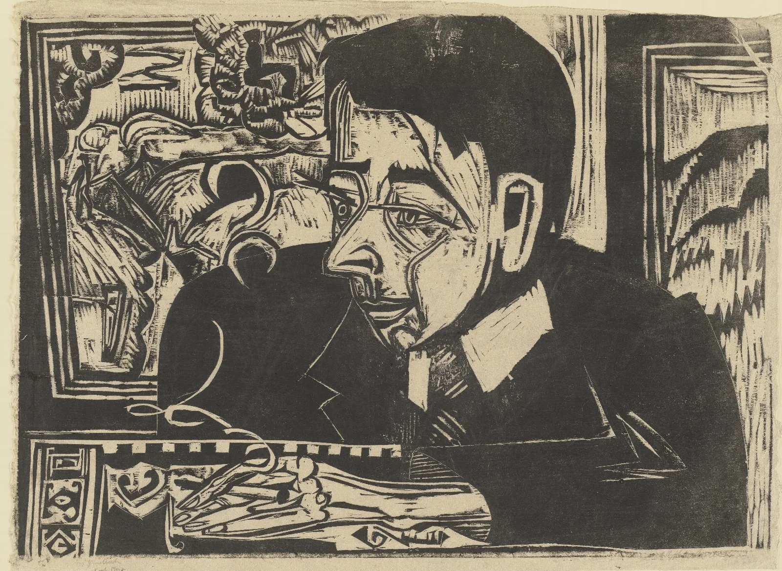Kopf Merz Wall Art by Ernst Ludwig Kirchner - Canvas Print