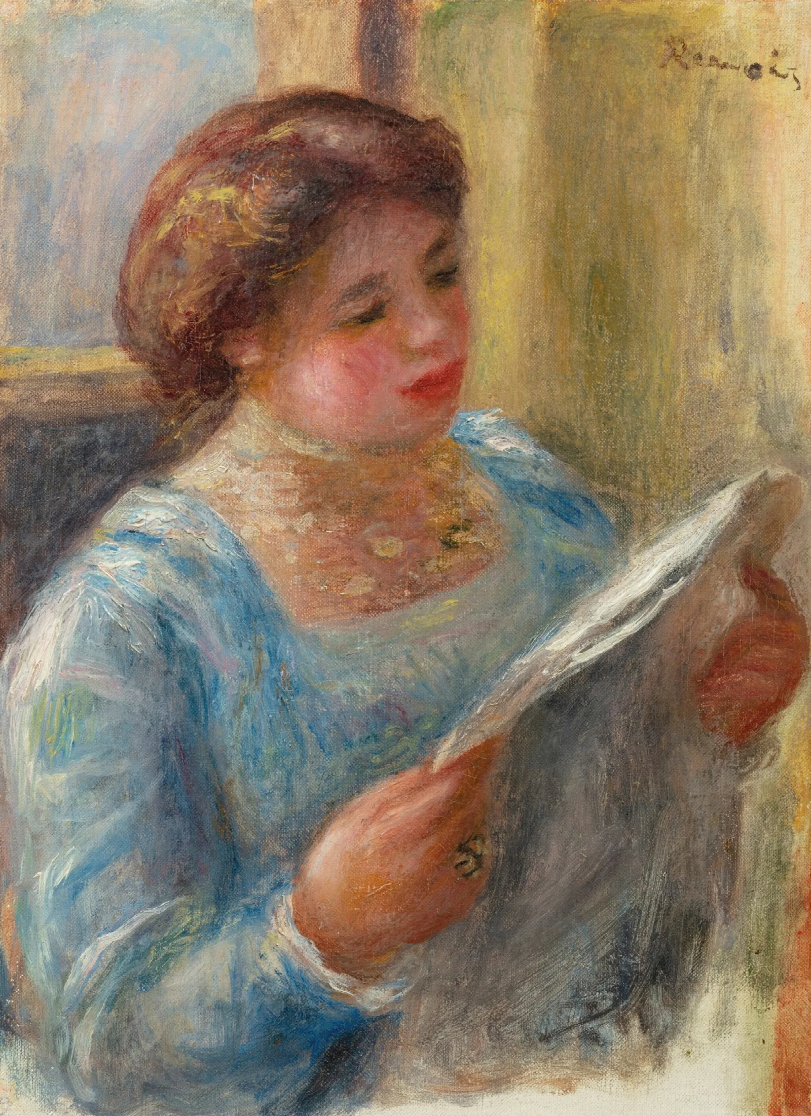 Jeune Femme Lisant 3 Wall Art by Pierre-Auguste Renoir - Canvas Print