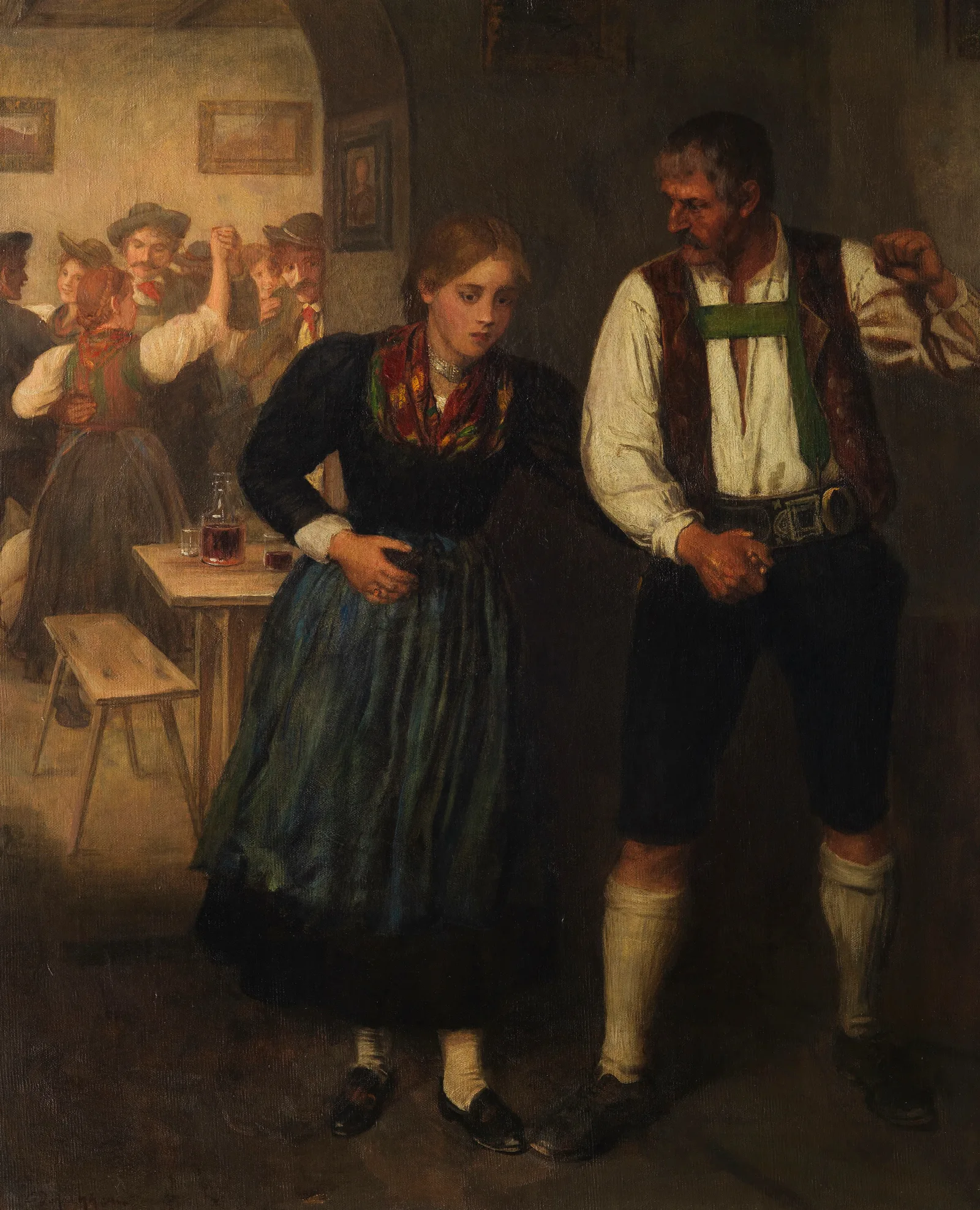 Beim Tanz Wall Art by Franz von Defregger - Canvas Print