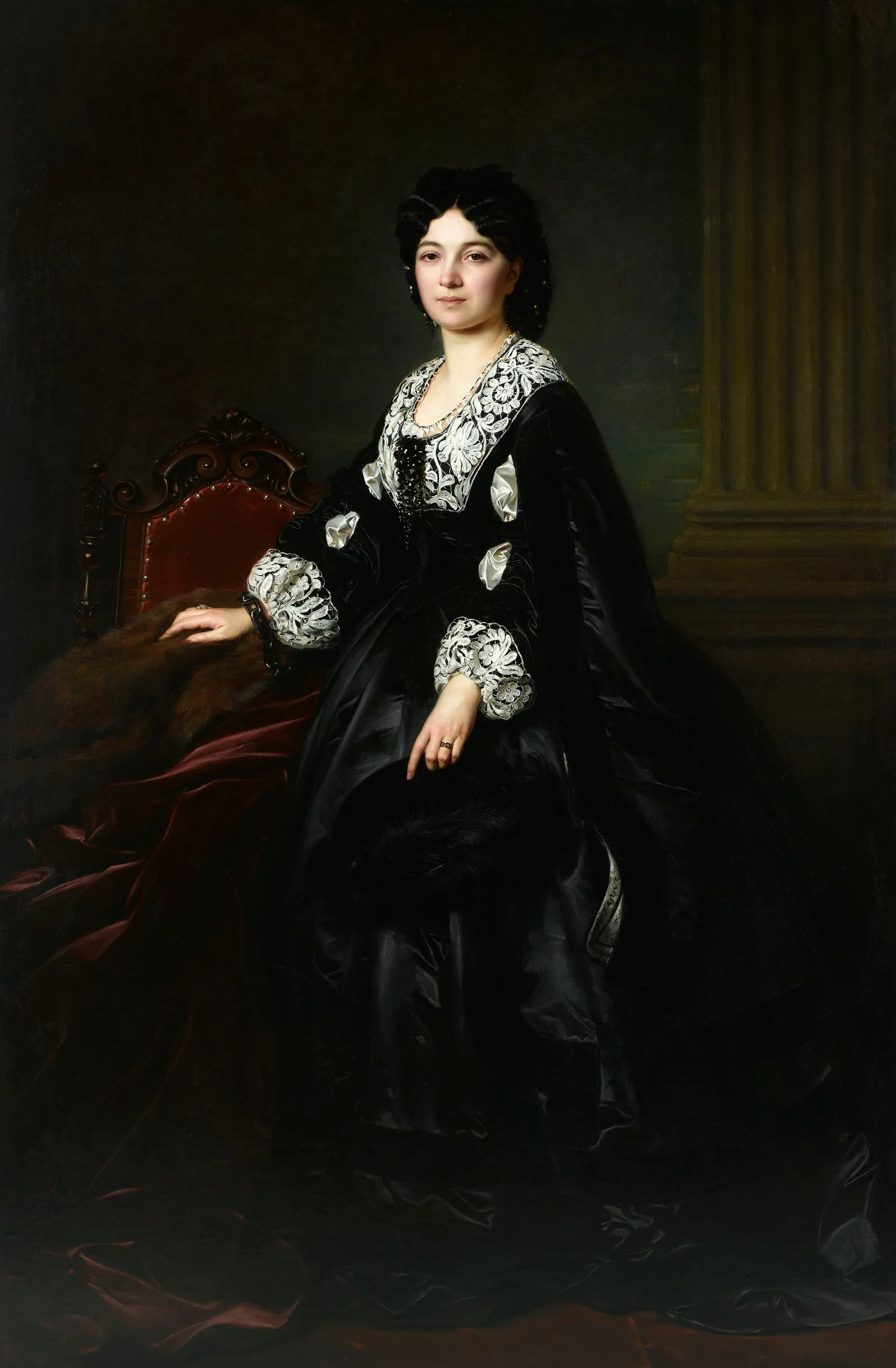 Portrait Of Julia Bock Wall Art by Józef Simmler - Canvas Print