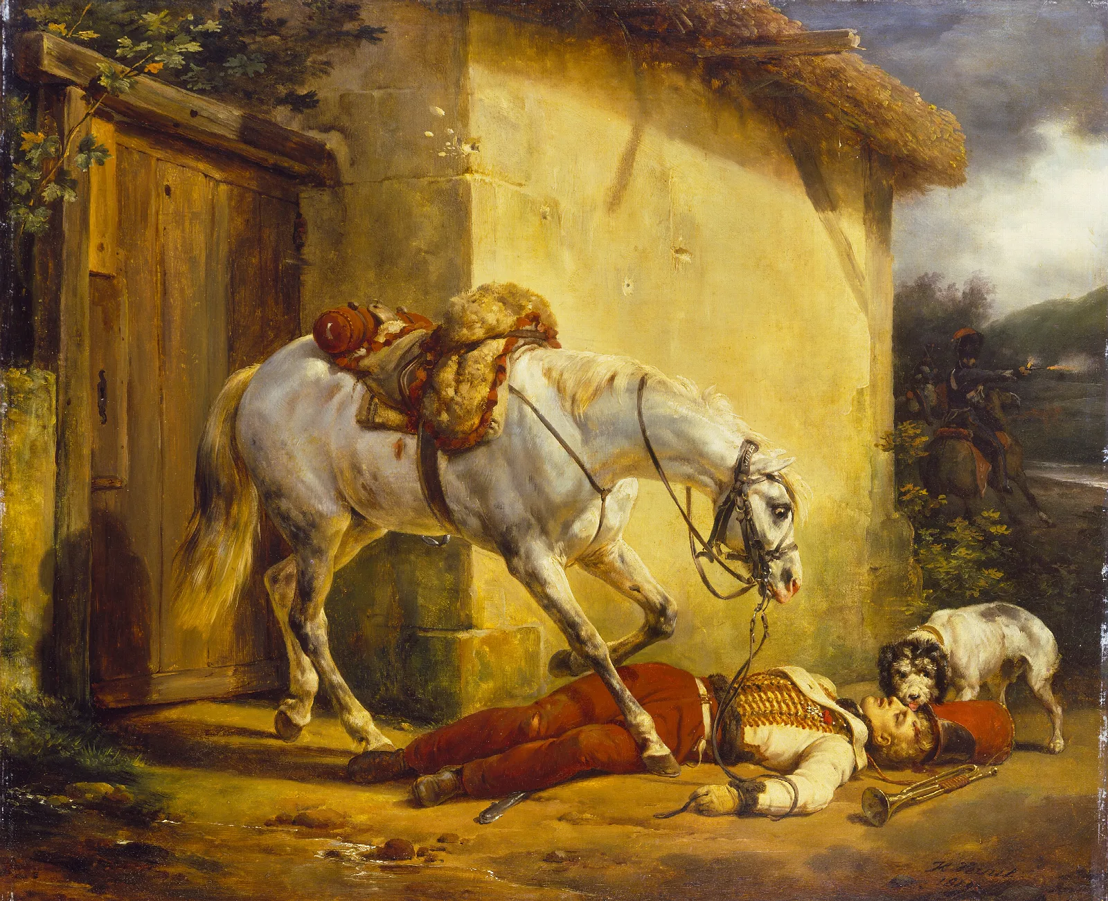 The Wounded Trumpeter Wall Art by Horace Vernet - Canvas Print