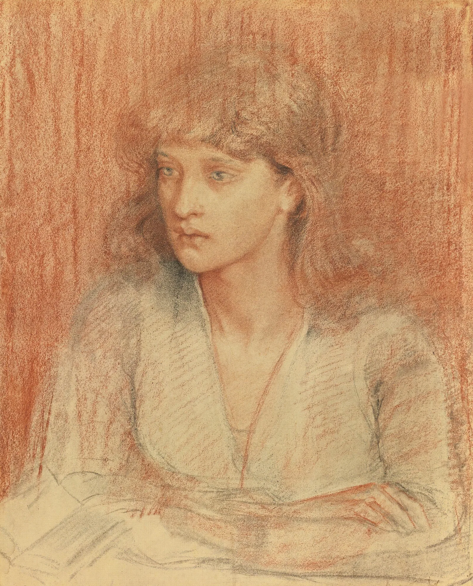 Portrait Of May Morris Wall Art by Dante Gabriel Rossetti - Canvas Print