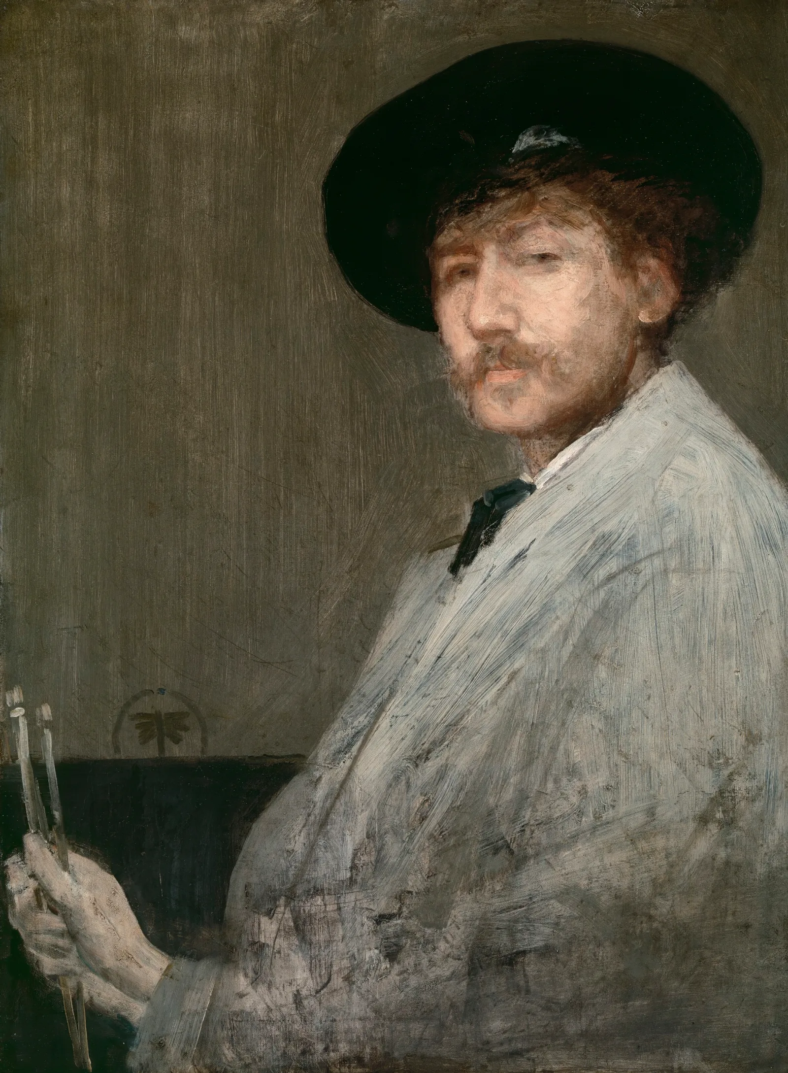 Arrangement In Gray Portrait Of The Painter Wall Art by James Abbott McNeill Whistler - Canvas Print