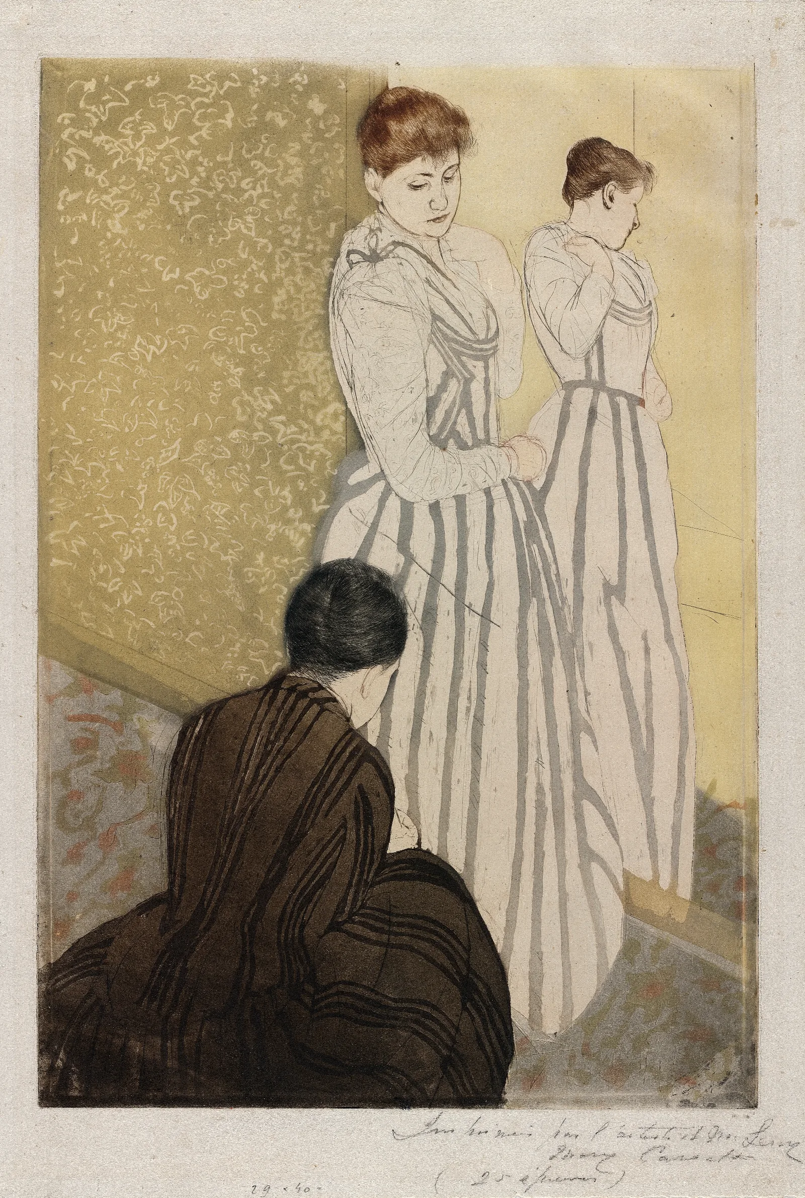The Fitting Wall Art by Mary Cassatt - Canvas Print