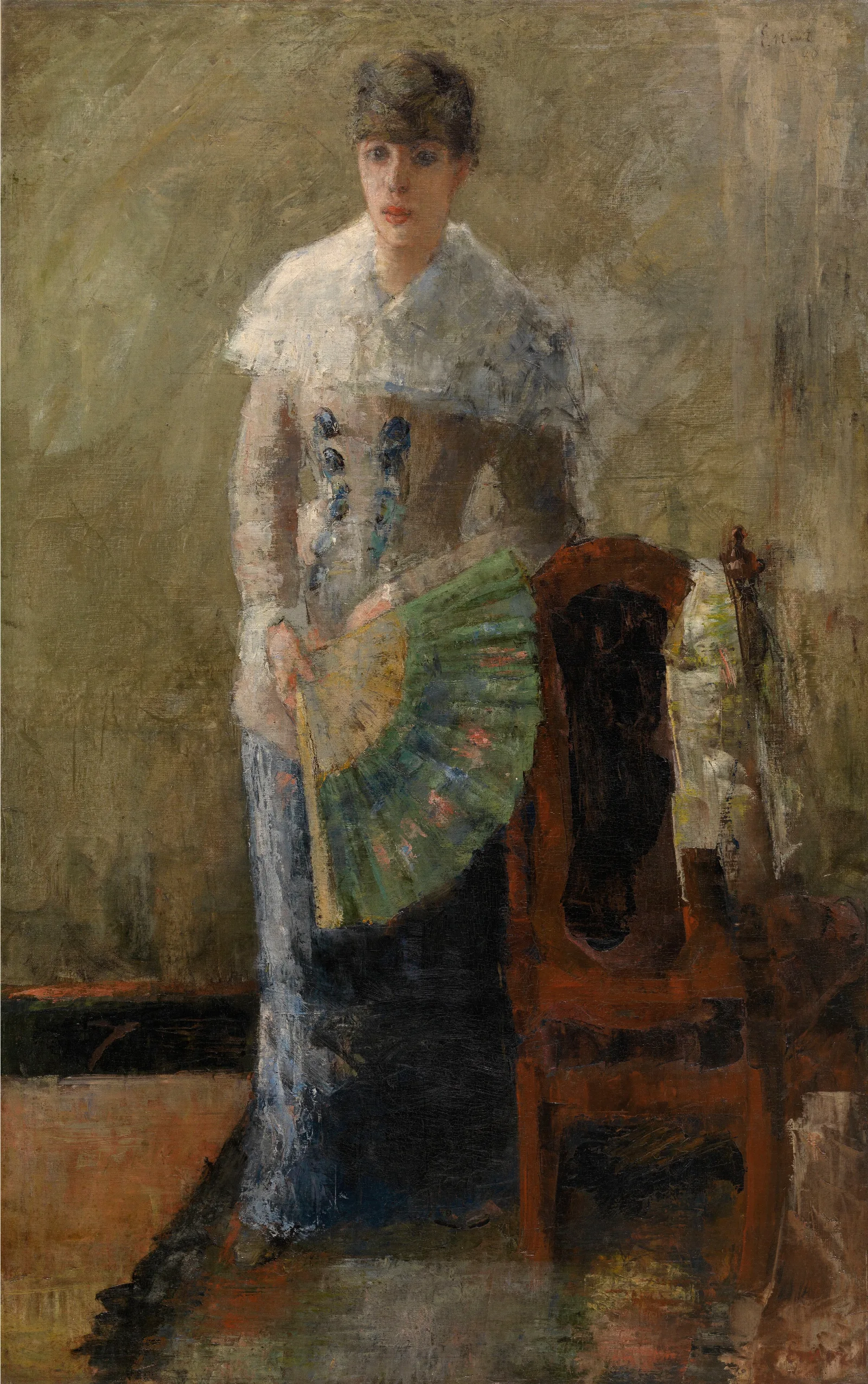 The Lady With The Fan Wall Art by James Ensor - Canvas Print