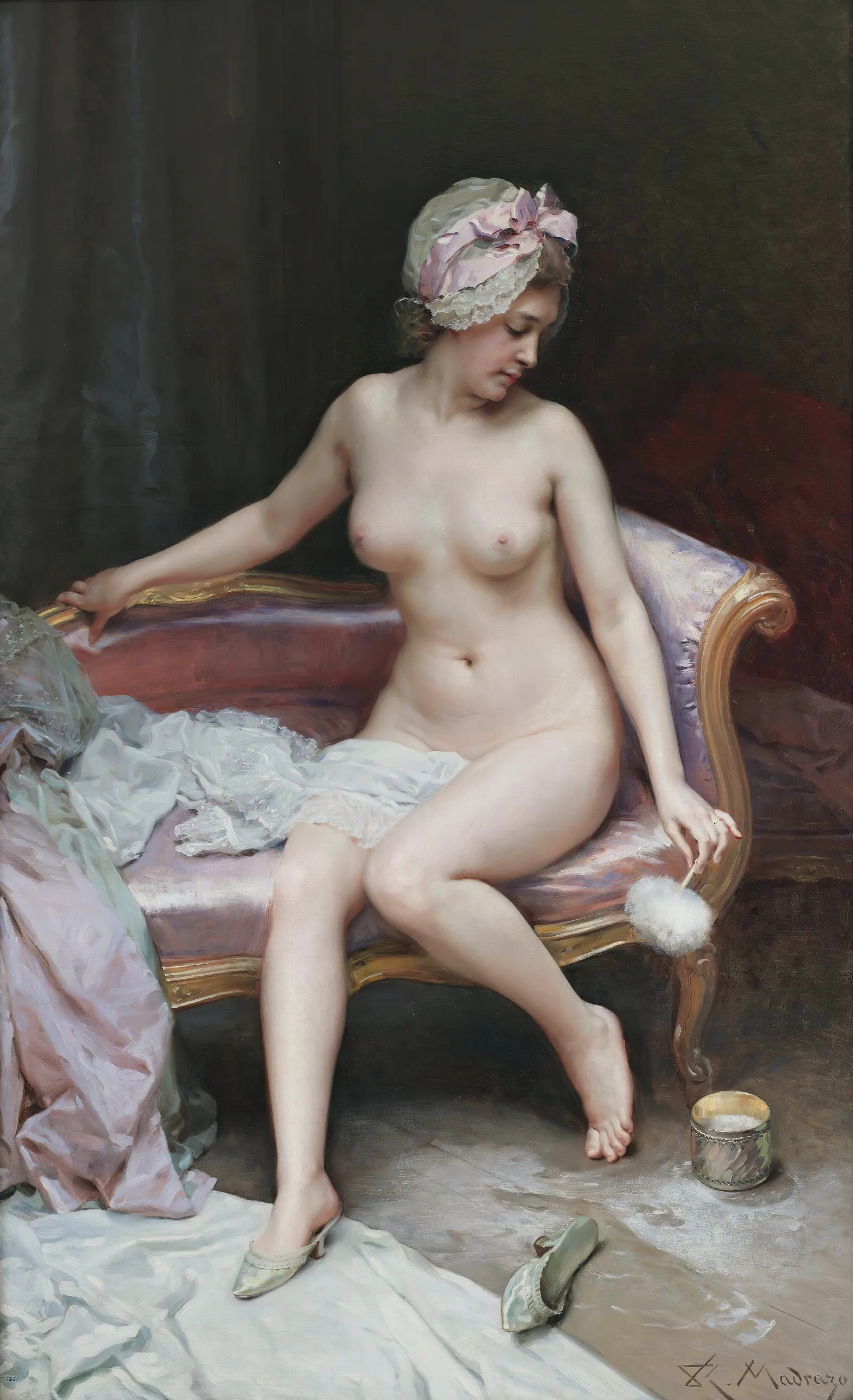 Despues Del Bano Desnudo De Mujer Wall Art by Raimundo de Madrazo y Garreta - Canvas Print