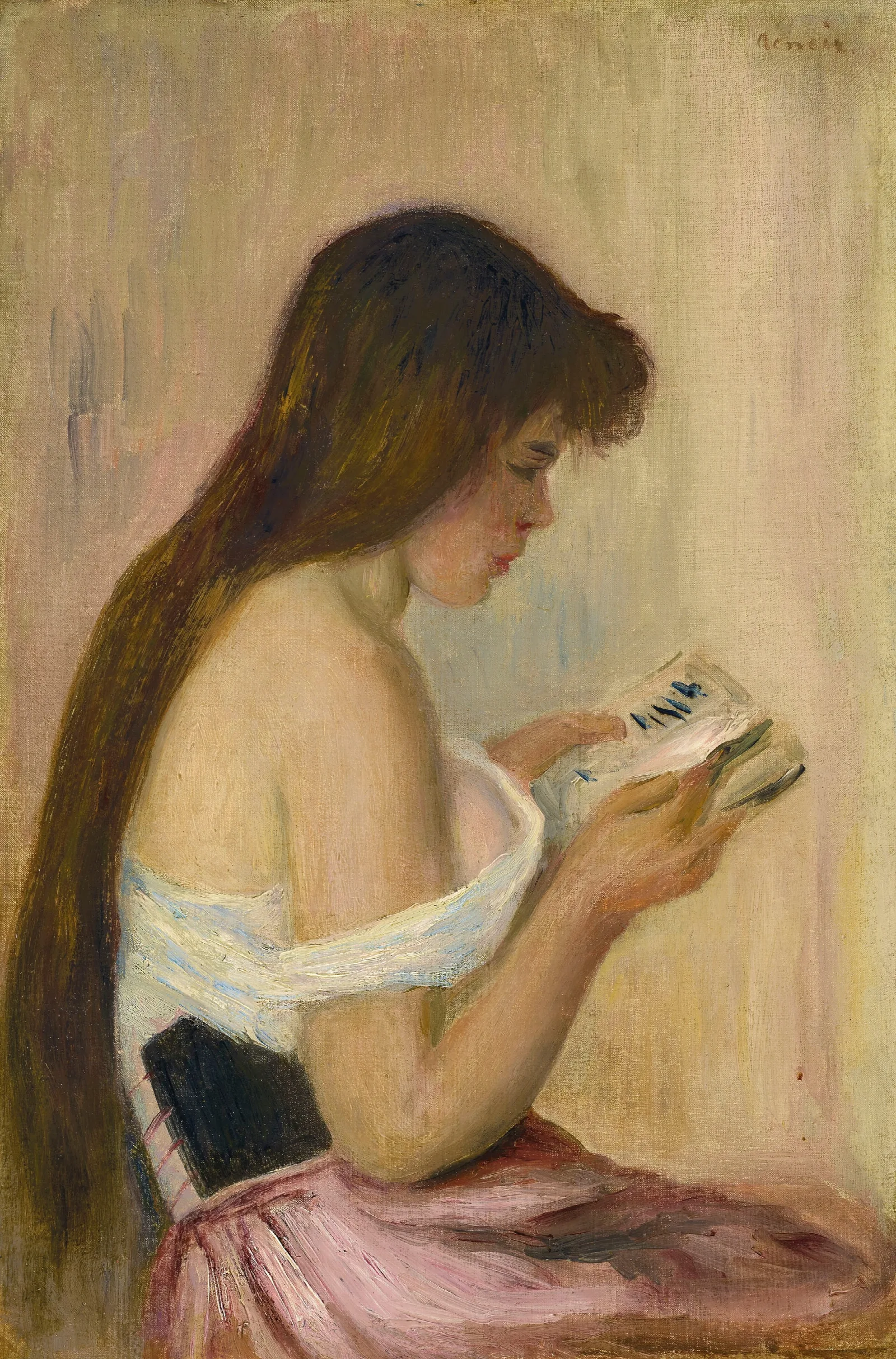 Jeune Fille Lisant 2 Wall Art by Pierre-Auguste Renoir - Canvas Print