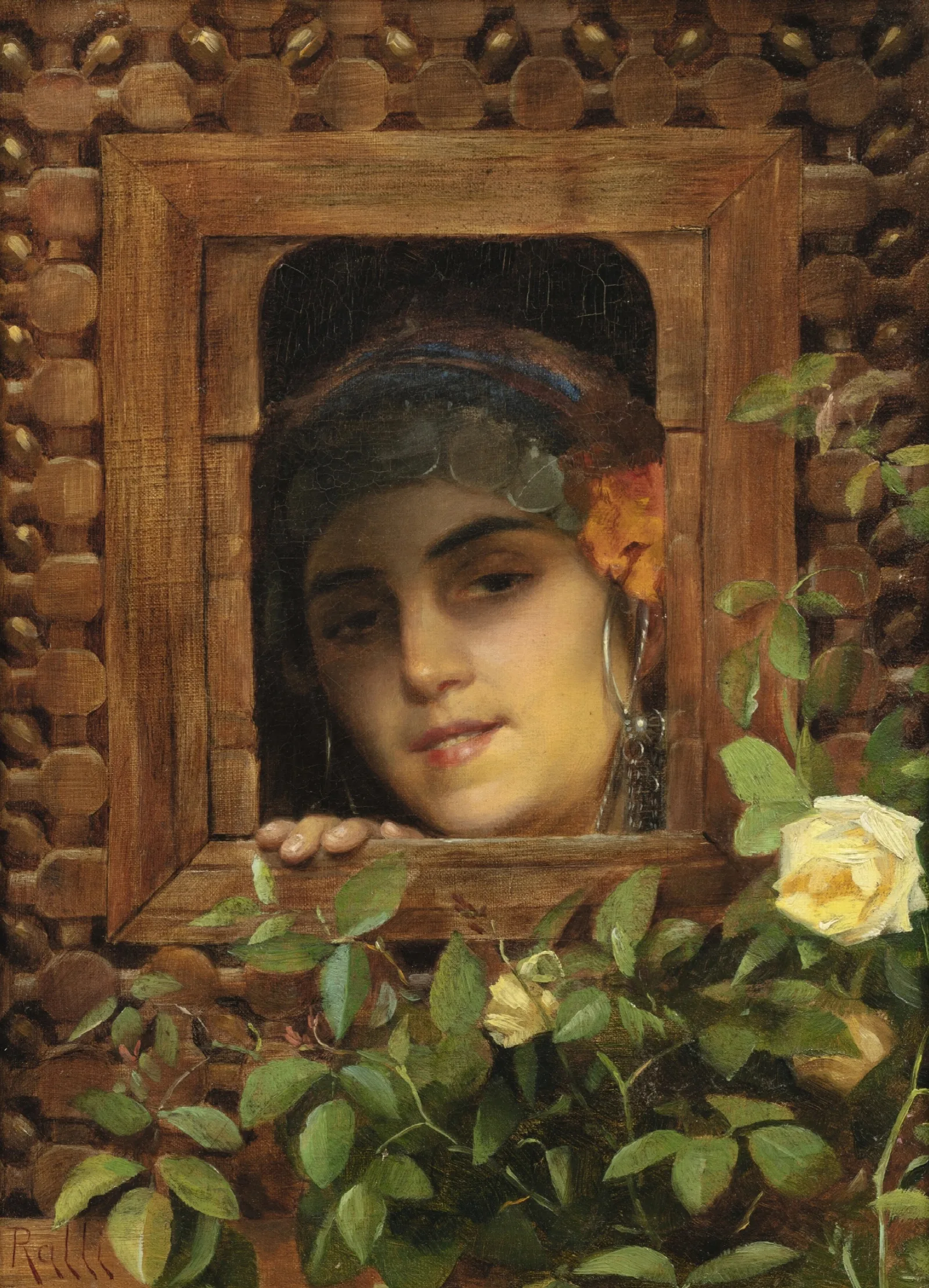 Young Woman Looking Out The Window Wall Art by Theodoros Ralli - Canvas Print