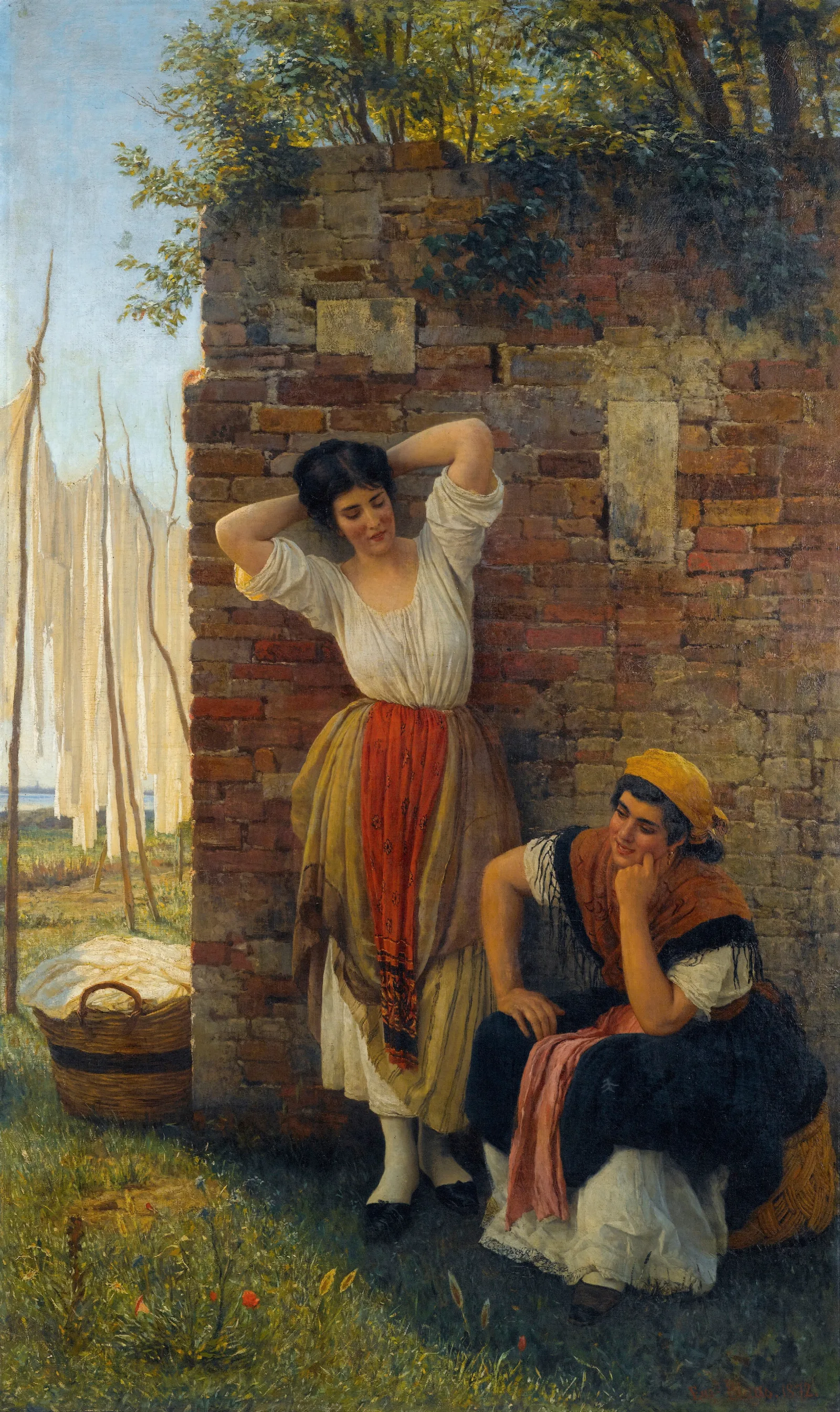 A Moment Of Rest Wall Art by Eugen von Blaas - Canvas Print