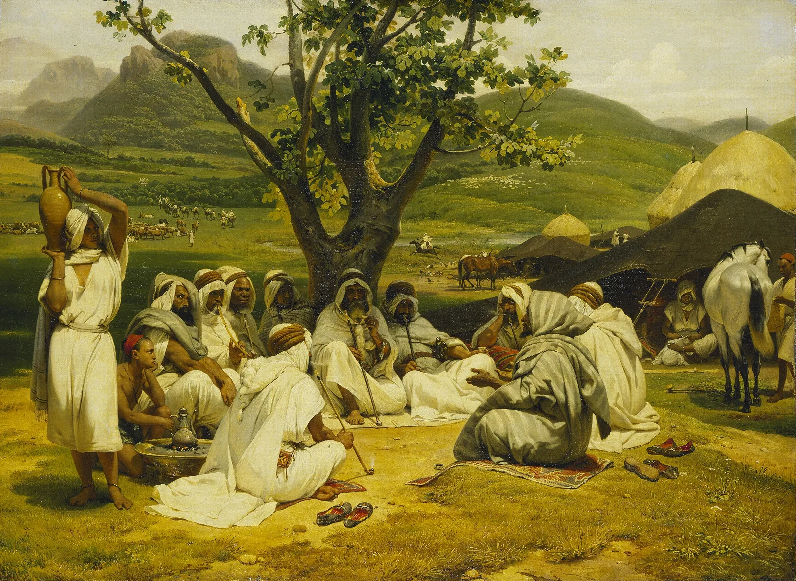 The Arab Tale Teller Wall Art by Horace Vernet - Canvas Print