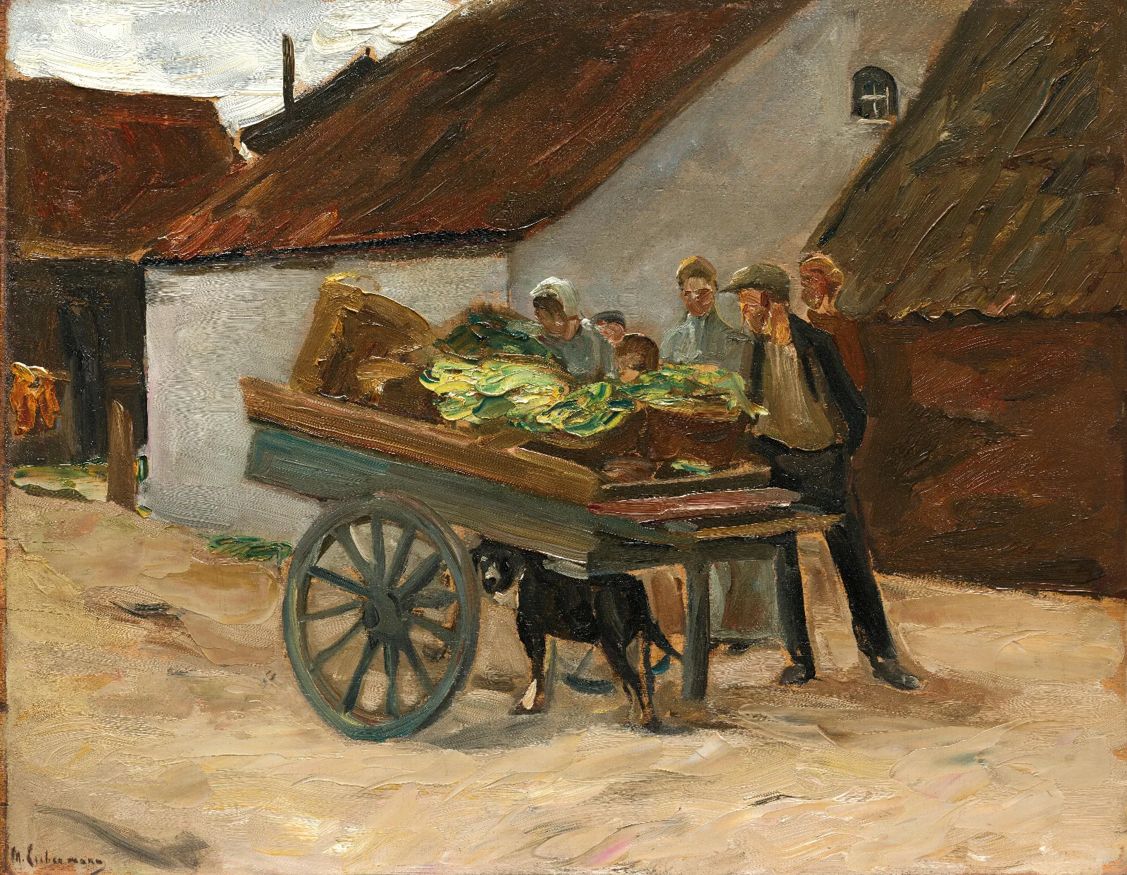Vegetable Barrow Dog Cart Wall Art by Max Liebermann - Canvas Print