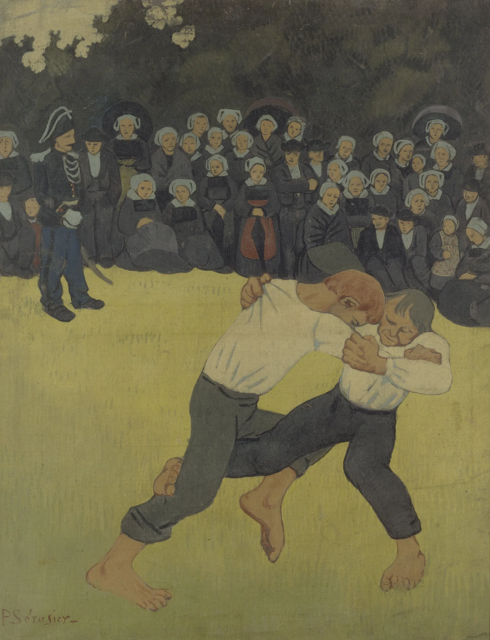 Breton Wrestling Wall Art by Paul Sérusier - Canvas Print