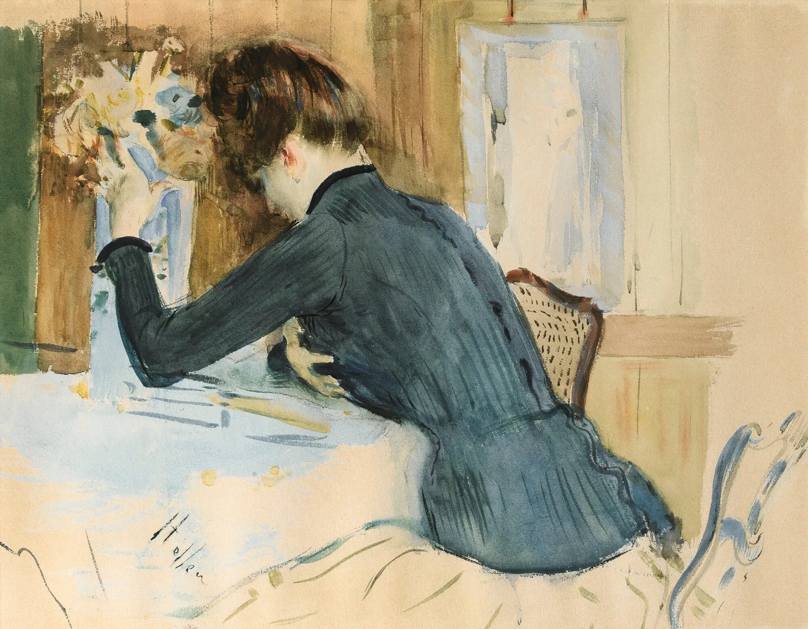 Profile Portrait Of A Young Lady Wall Art by Paul César Helleu - Canvas Print