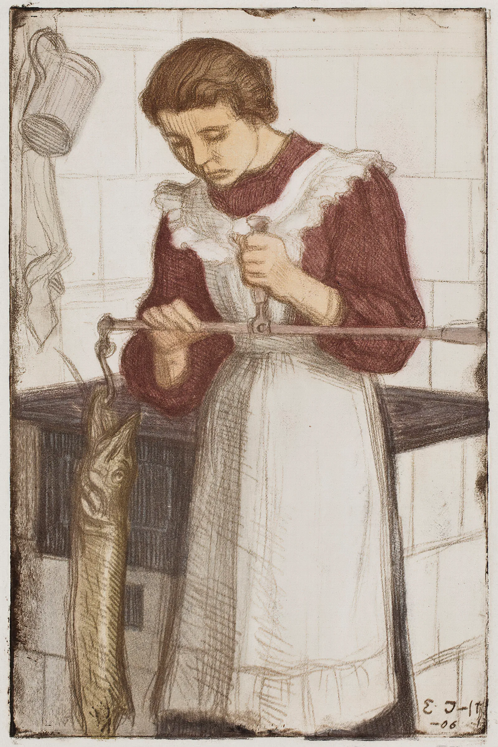 Weighing The Pike Wall Art by Eero Järnefelt - Canvas Print