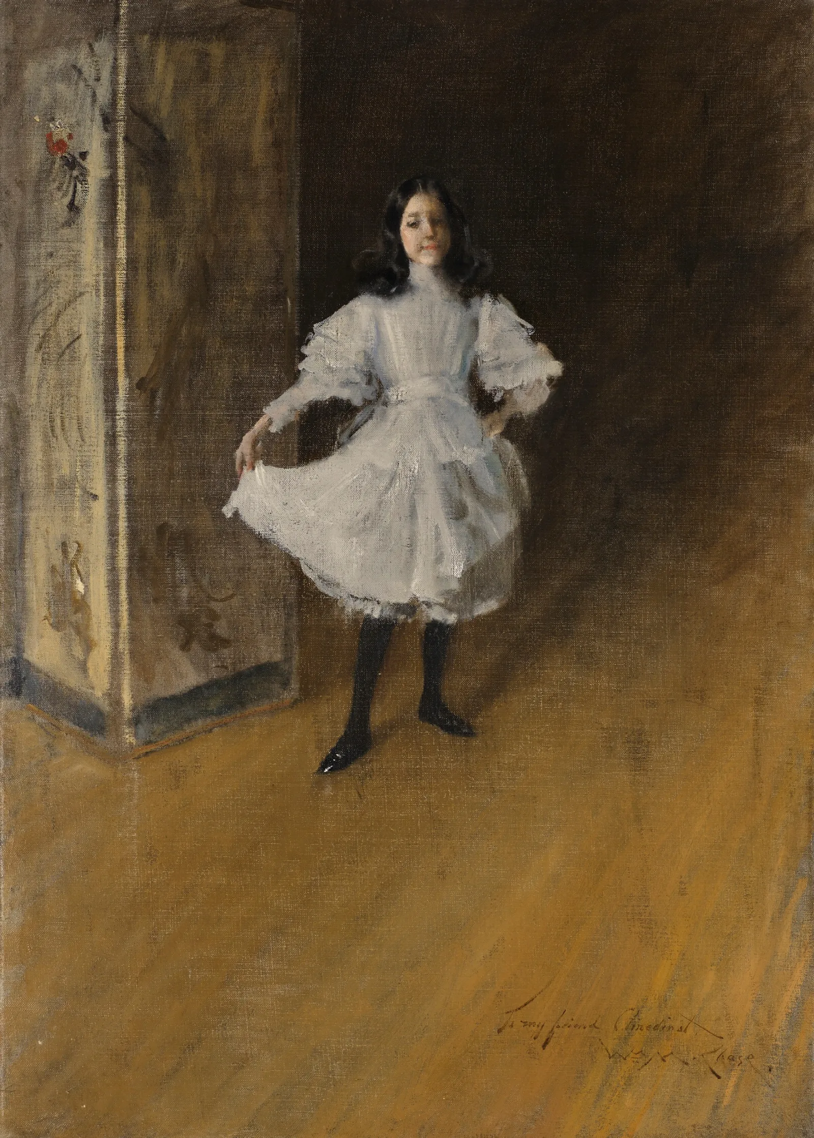 Portrait Of The Artists Daughter Dorothy Wall Art by William Merritt Chase - Canvas Print
