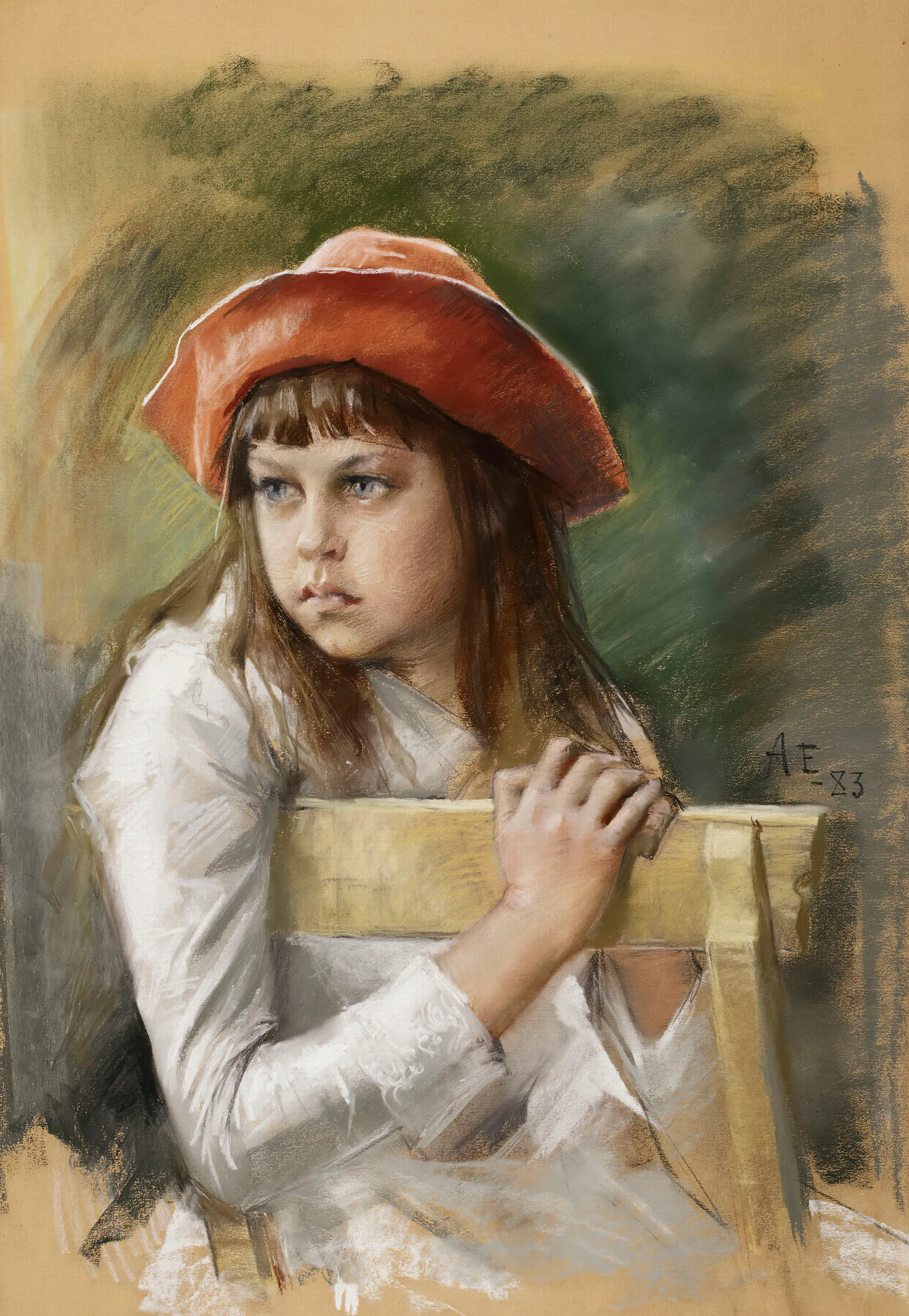Portrait Of The Artists Sister Berta Edelfelt 3 Wall Art by Albert Edelfelt - Canvas Print