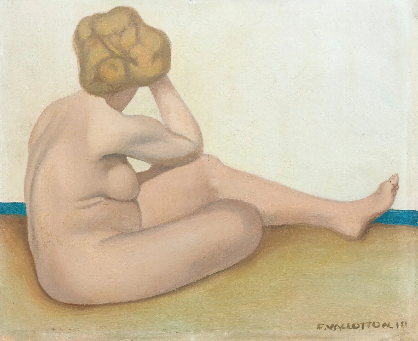 Baigneuse Assise Sur Le Sable Wall Art by Félix Vallotton - Canvas Print