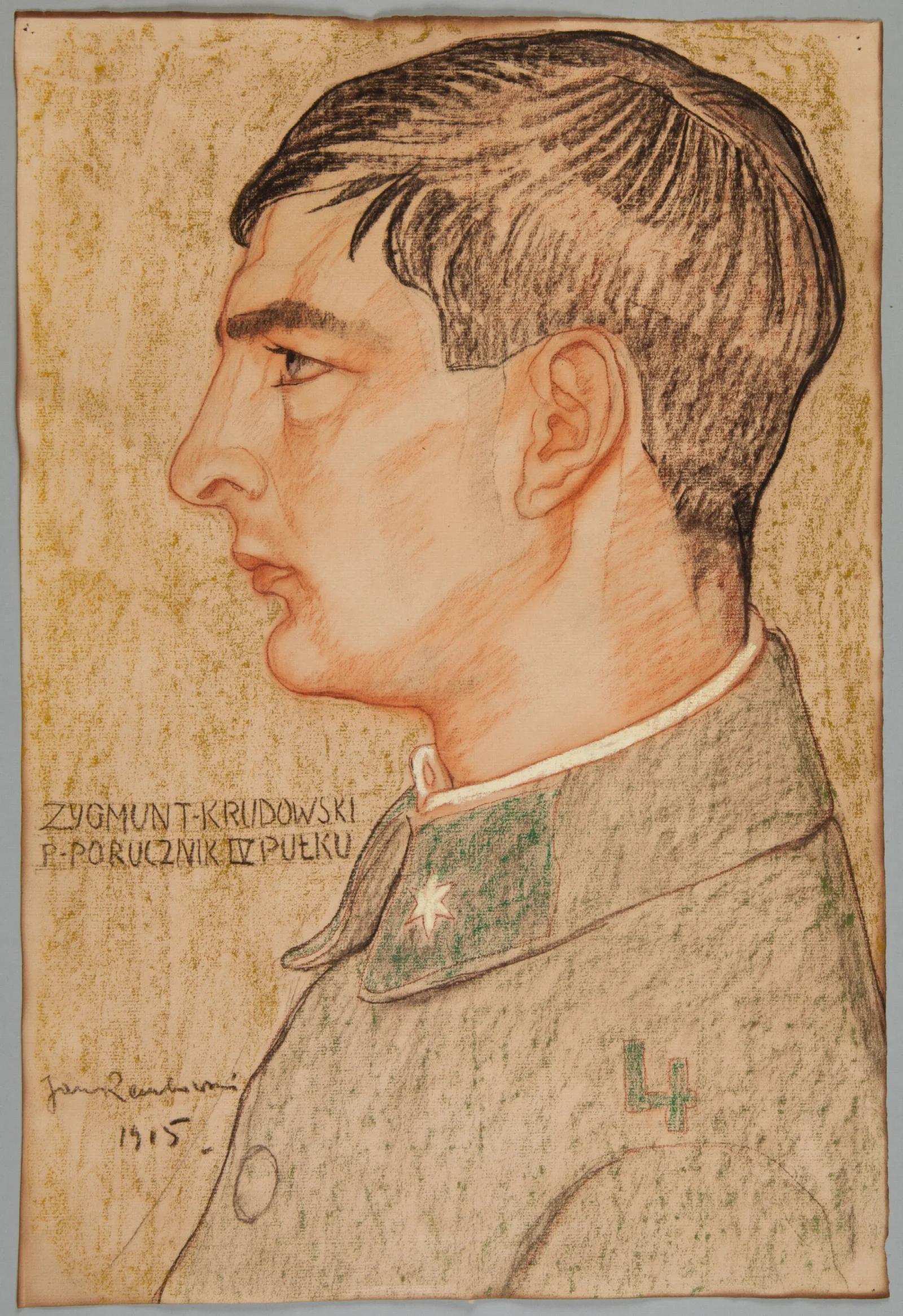 Portret Zygmunta Krudowskiego Podporucznika Legionow Polskich Wall Art by Jan Rembowski - Canvas Print
