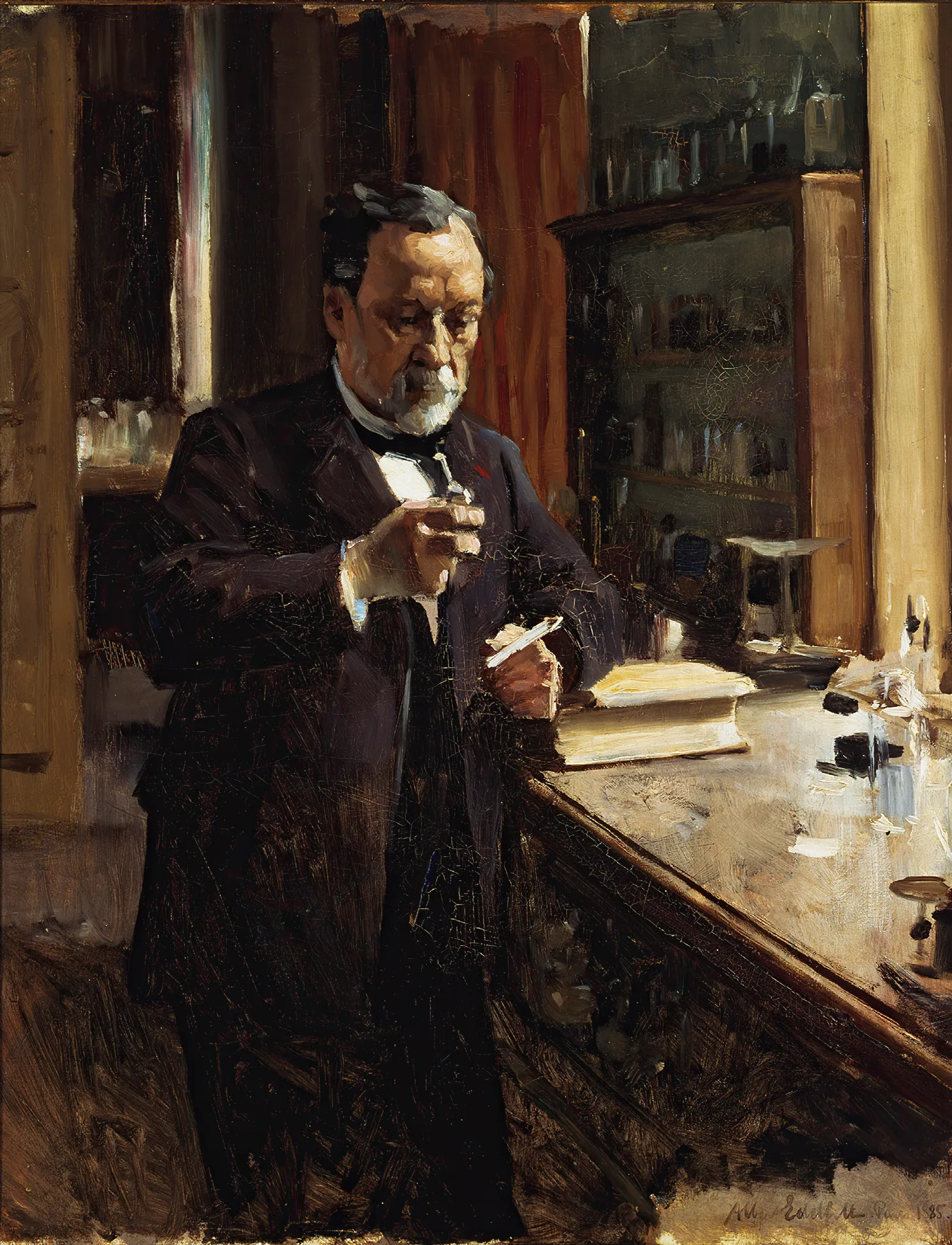 Study For The Portrait Of Louis Pasteur Wall Art by Albert Edelfelt - Canvas Print