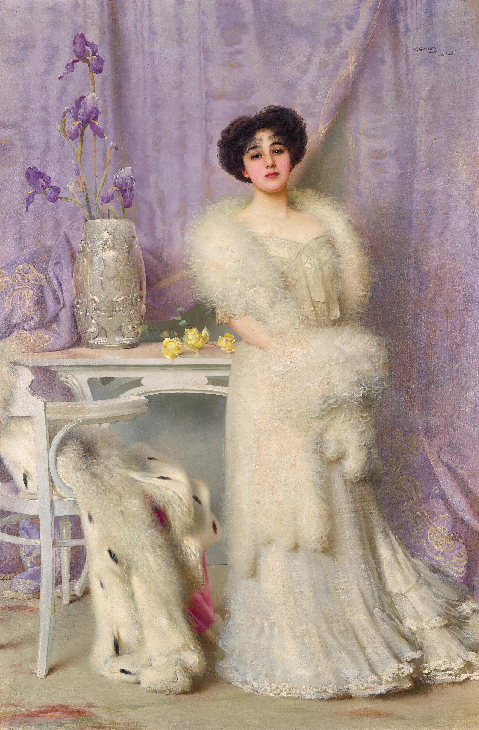 Portrait Of Diane De La Bouchere Wall Art by Vittorio Matteo Corcos - Canvas Print