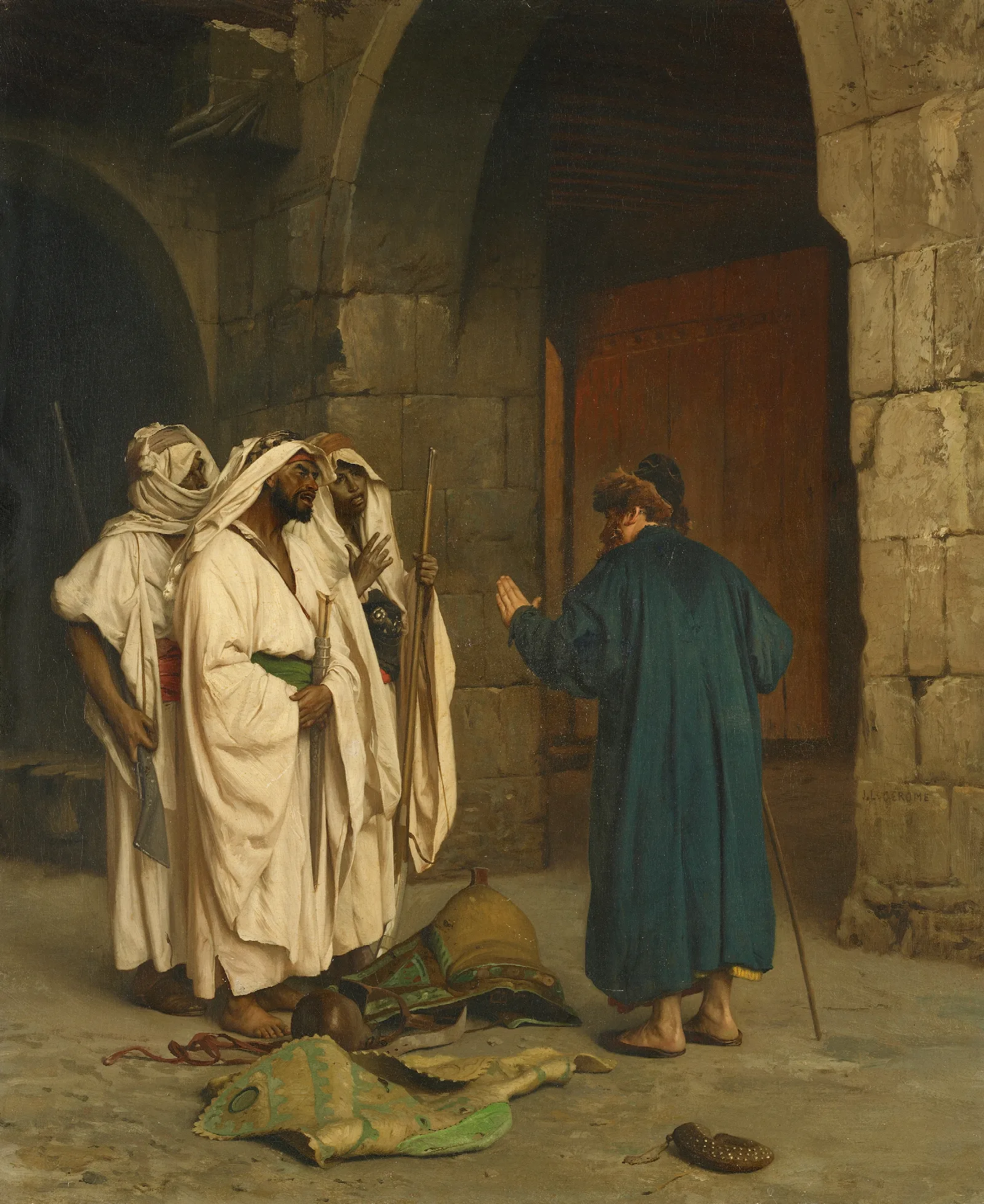 Old Jew With Three Arabs Wall Art by Jean-Léon Gérôme - Canvas Print