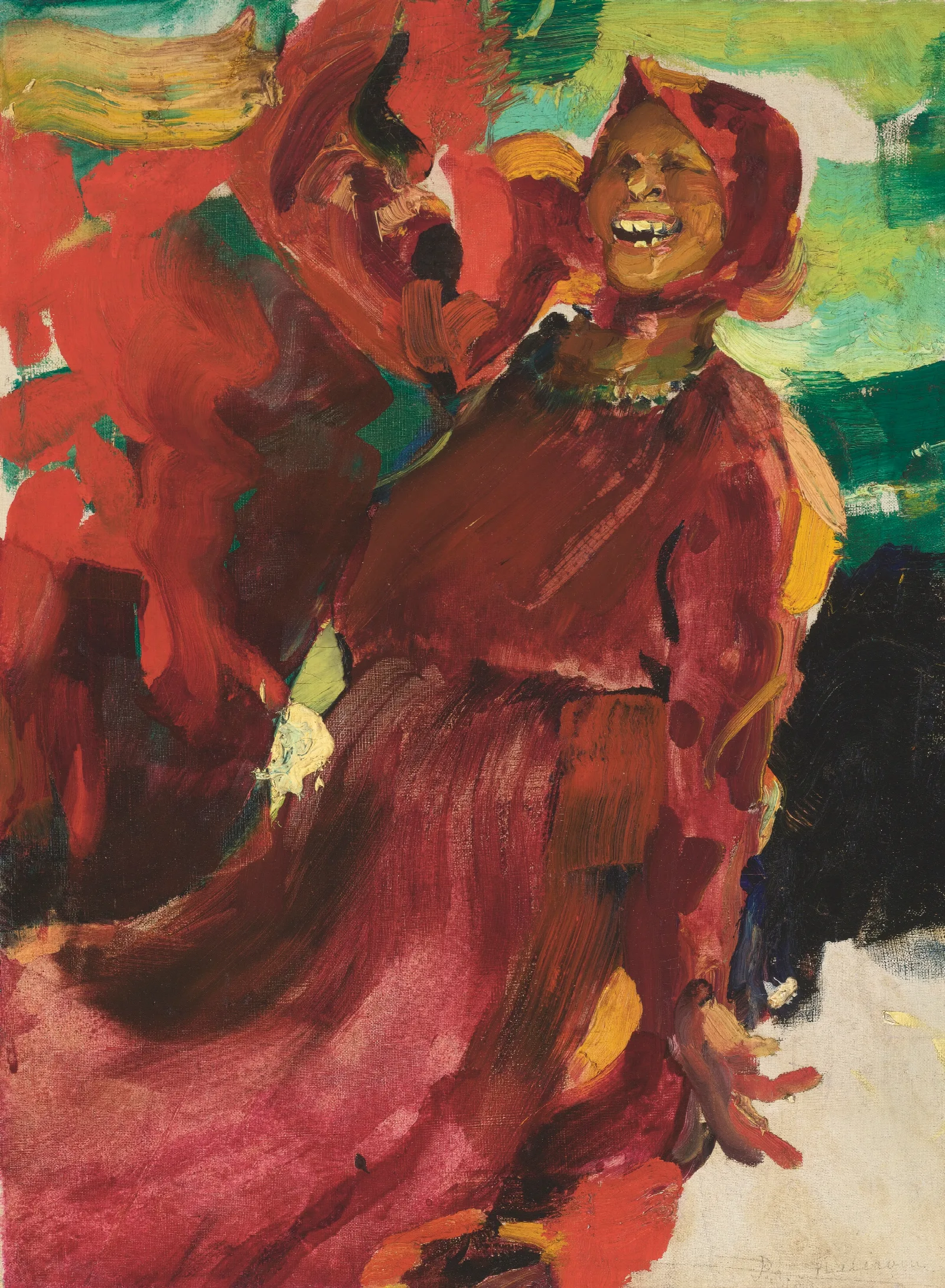 Laughing Girl 2 Wall Art by Filipp Malyavin - Canvas Print