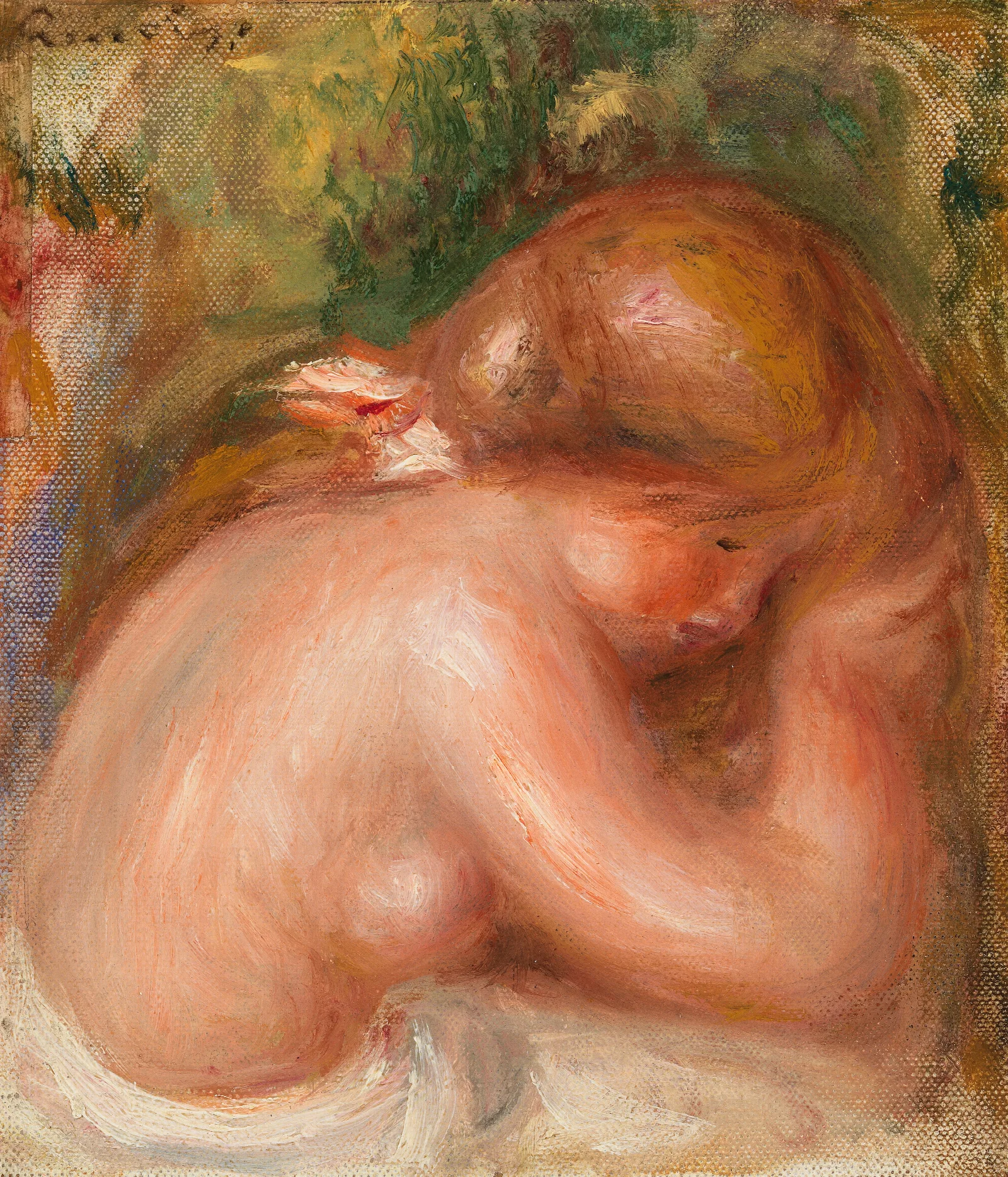 Nude Torso Of Young Girl Torse Nu De Jeune Fille Wall Art by Pierre-Auguste Renoir - Canvas Print