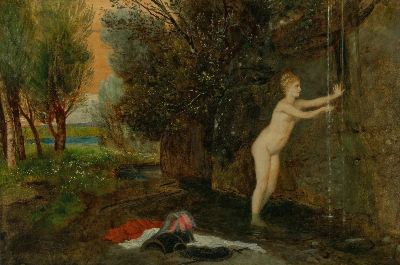 Am Quell At The Source Wall Art by Arnold Böcklin - Canvas Print