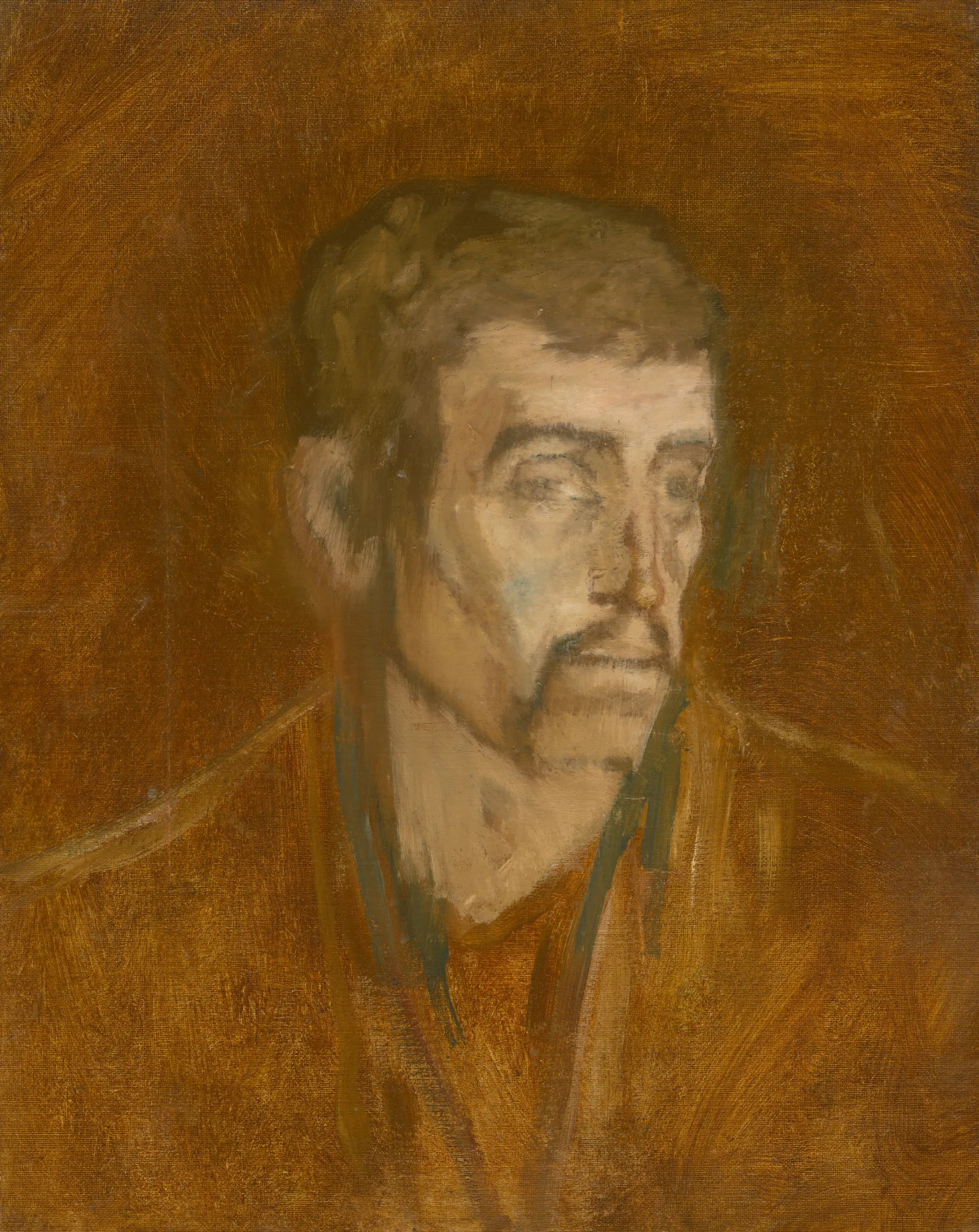 Study Of Unhappy Man Wall Art by Ladislav Mednyánszky - Canvas Print