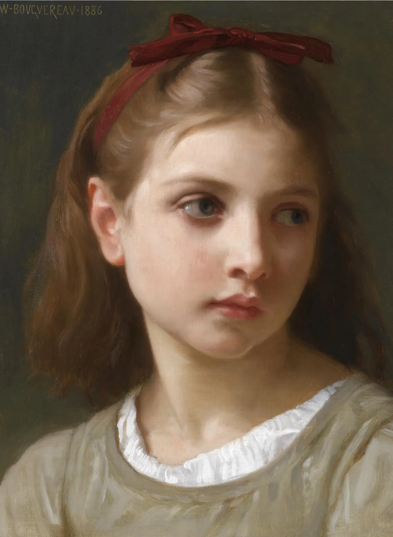 Une Petite Fille Wall Art by William Bouguereau - Canvas Print