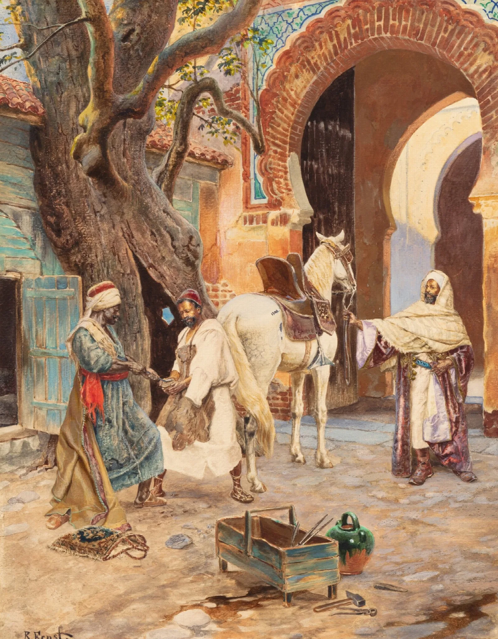 The Farrier 2 Wall Art by Rudolf Ernst - Canvas Print