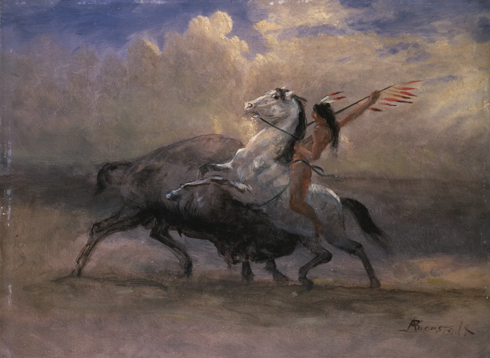 Sketch For The Last Of The Buffalo Wall Art by Albert Bierstadt - Canvas Print