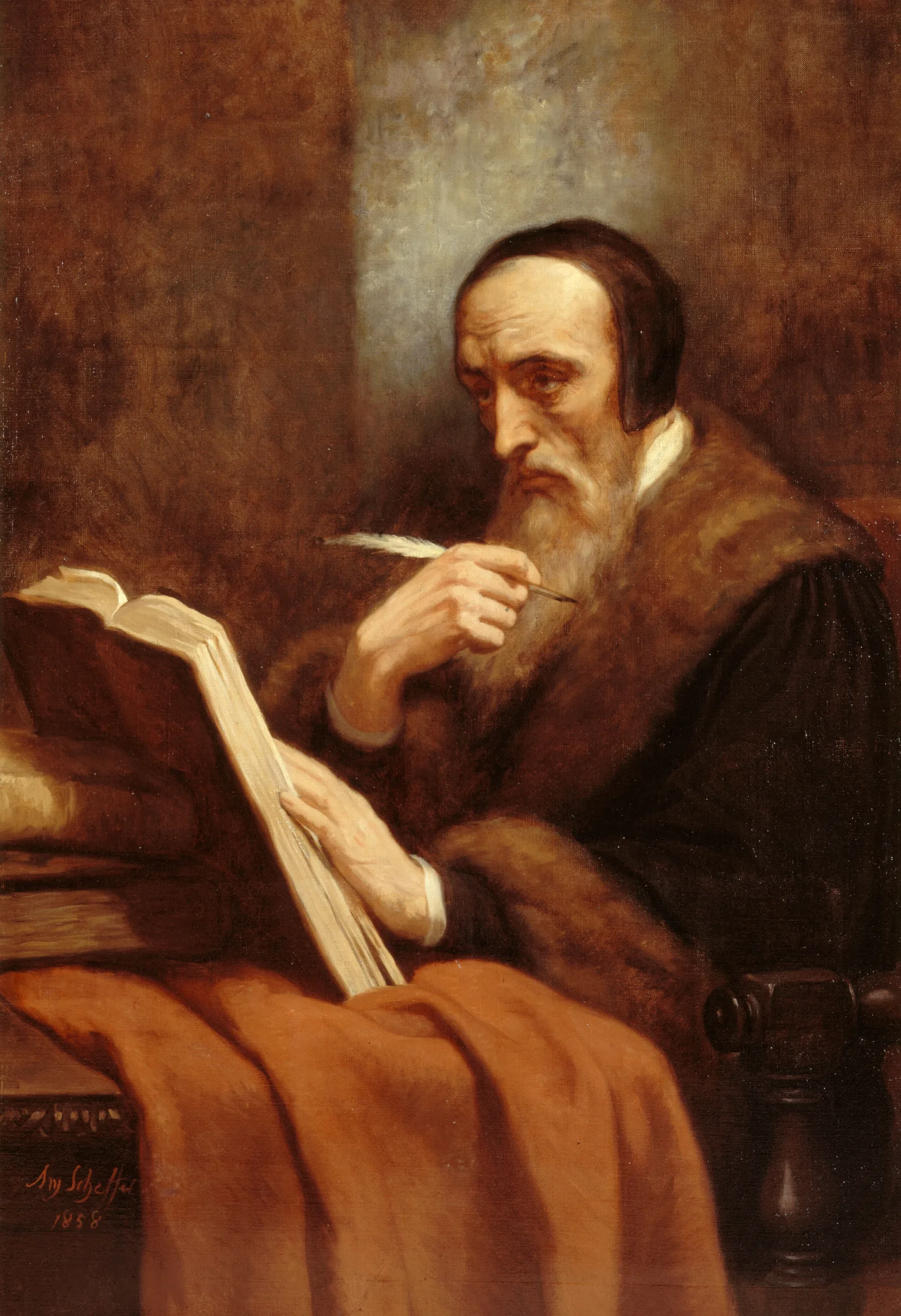 Portrait De Calvin Wall Art by Ary Scheffer - Canvas Print