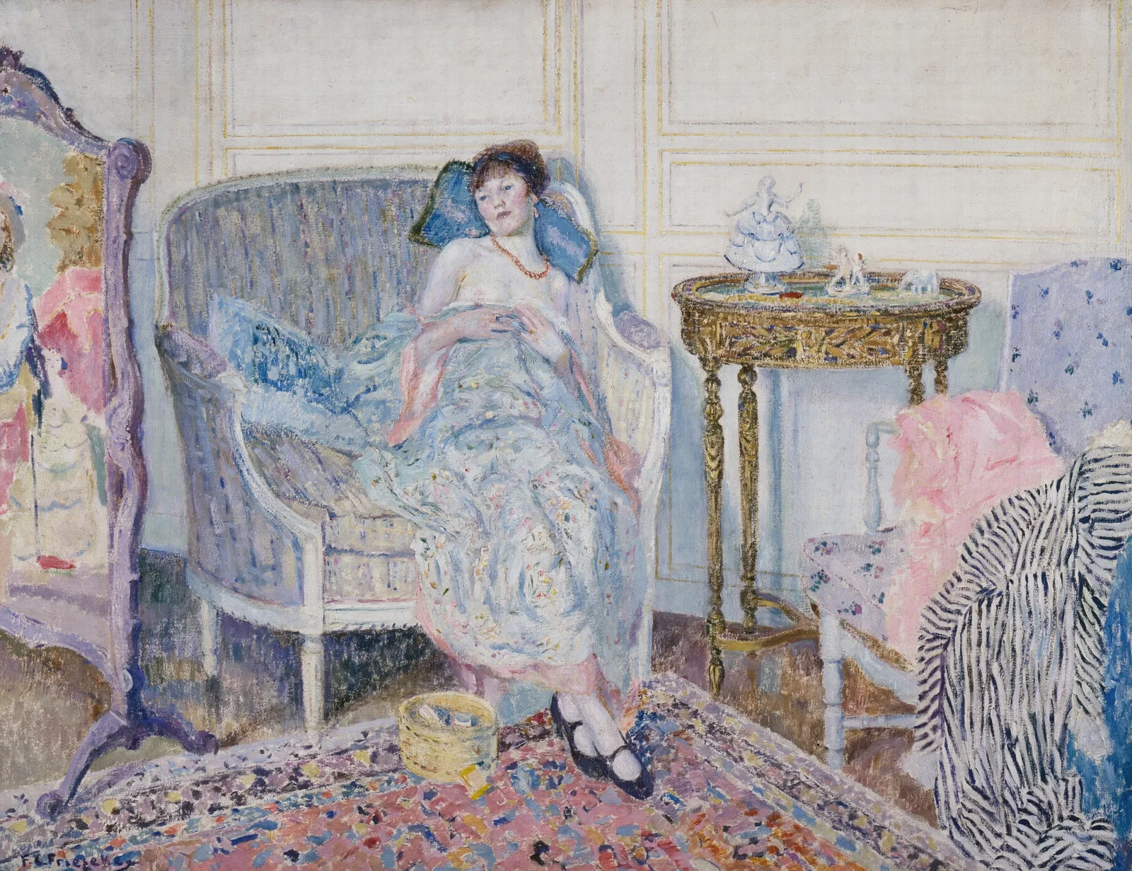 In The Boudoir 4 Wall Art by Frederick Carl Frieseke - Canvas Print