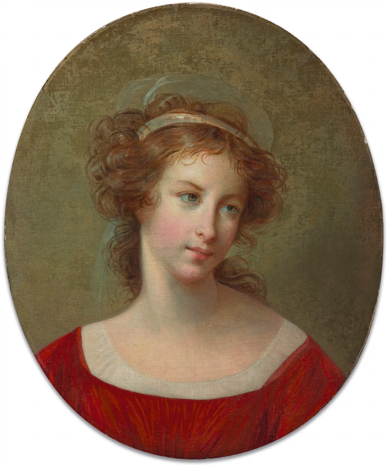 Portrait De Femme En Robe Rouge Wall Art by Elisabeth Louise Vigée Le Brun - Canvas Print